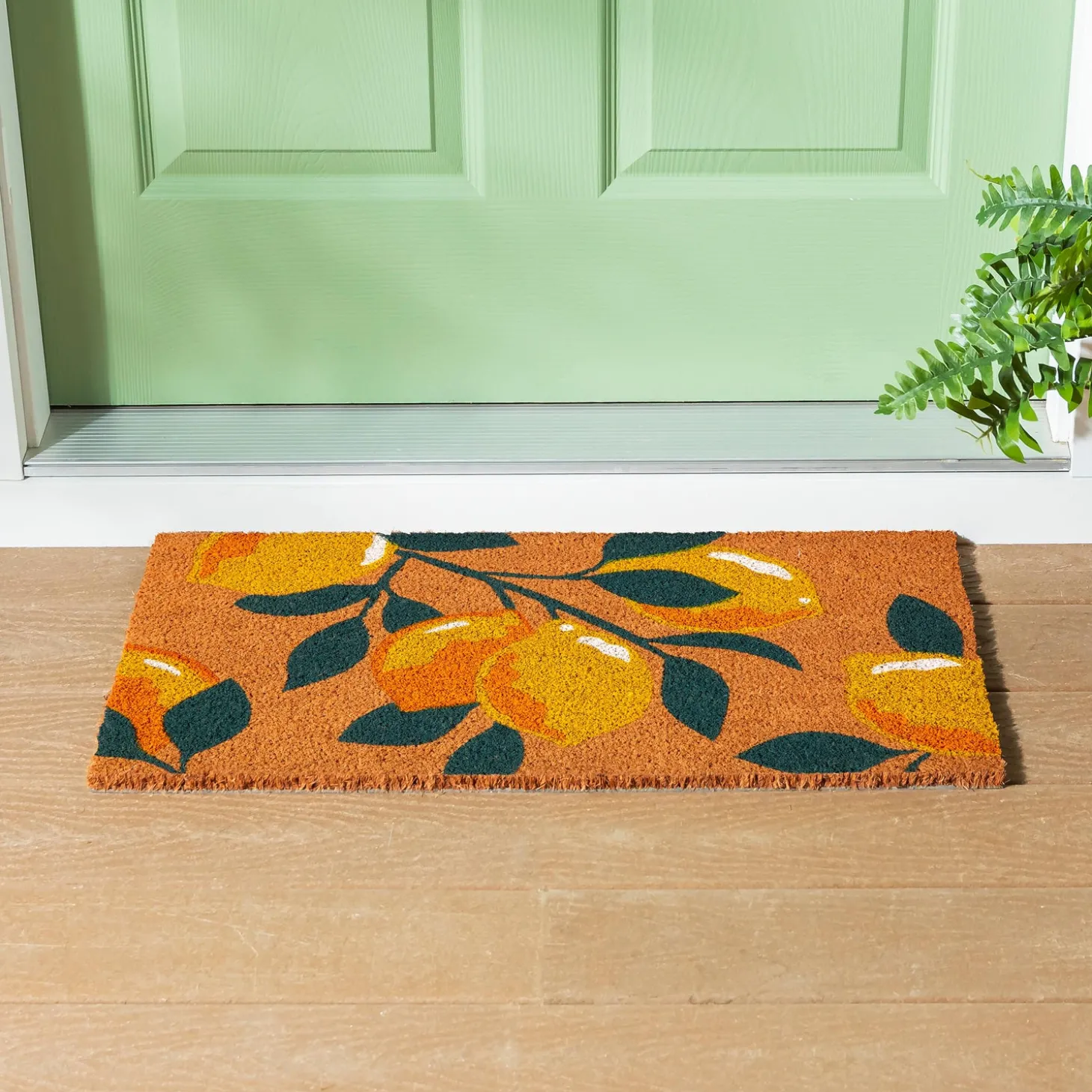 Coir Mats>Plow & Hearth Coastal Citrus Lemons Coir Mat