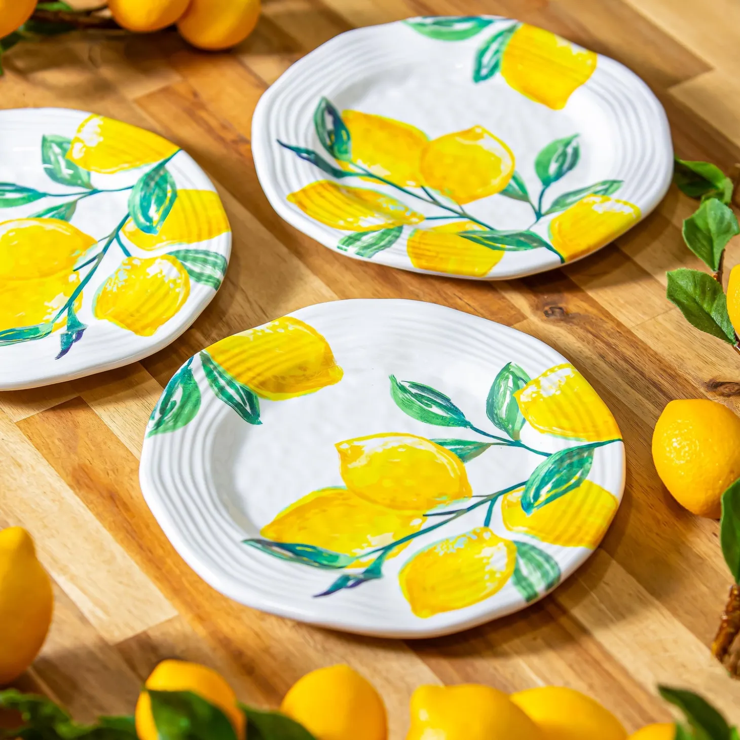 Plates & Platters>Plow & Hearth Coastal Citrus Melamine Salad Plate, 8.5"