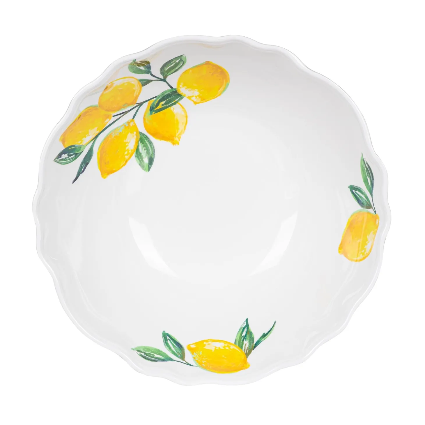 Plates & Platters | Serveware>Plow & Hearth Coastal Citrus Melamine Serving Bowl, 14"