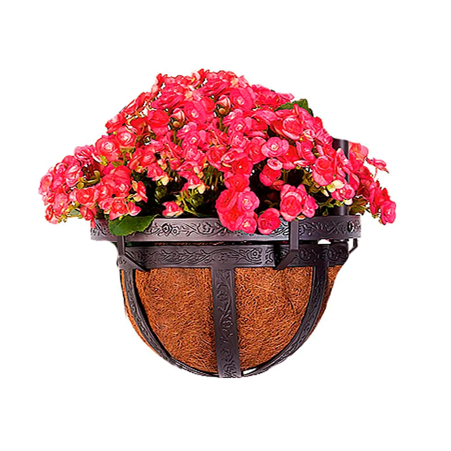 Planters & Plant Stands | Arbors & Trellises>Plow & Hearth Coco-Lined Basket Planter For 8' Steel Garden Obelisk Bronze