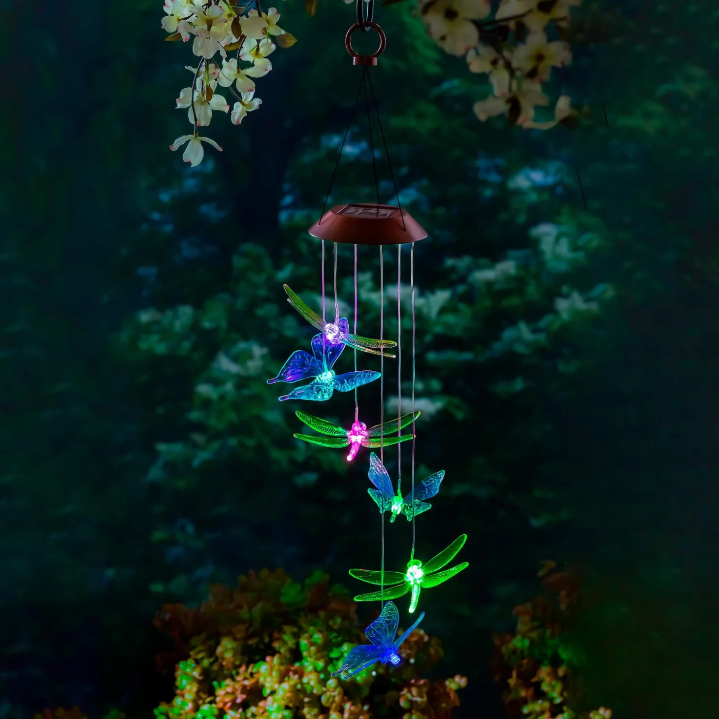 Wind Chimes & Mobiles | Solar Accents>Plow & Hearth Color Changing Solar Mobile, Dragonfly and Butterfly Mixed Icon