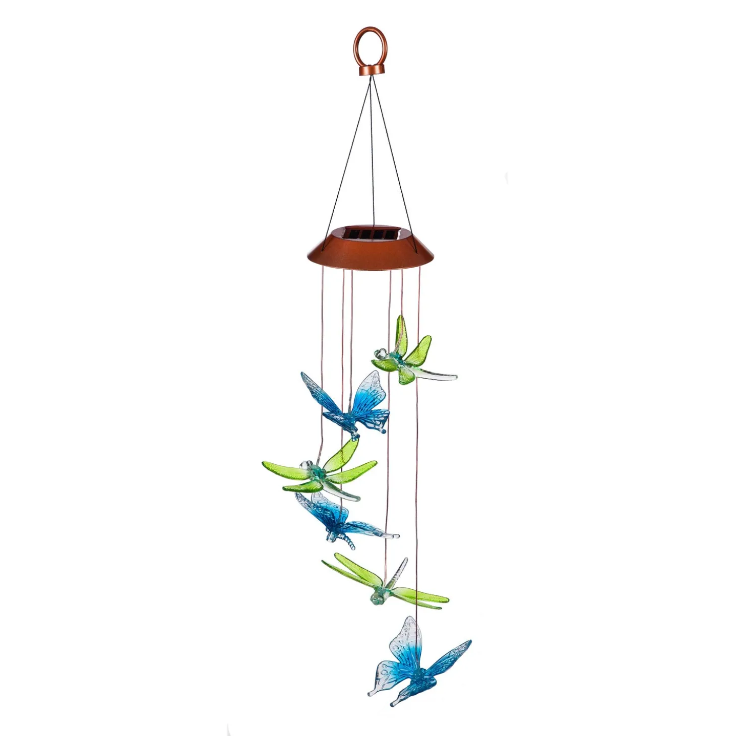 Wind Chimes & Mobiles | Solar Accents>Plow & Hearth Color Changing Solar Mobile, Dragonfly and Butterfly Mixed Icon