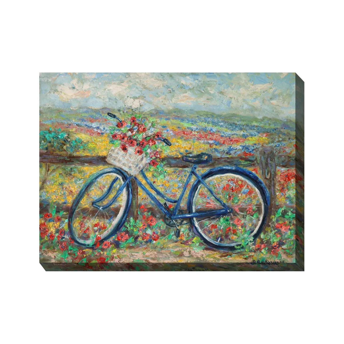 Outdoor Wall Art | Wall Art>Plow & Hearth Country Bike Indoor/Outdoor Canvas Wall Art