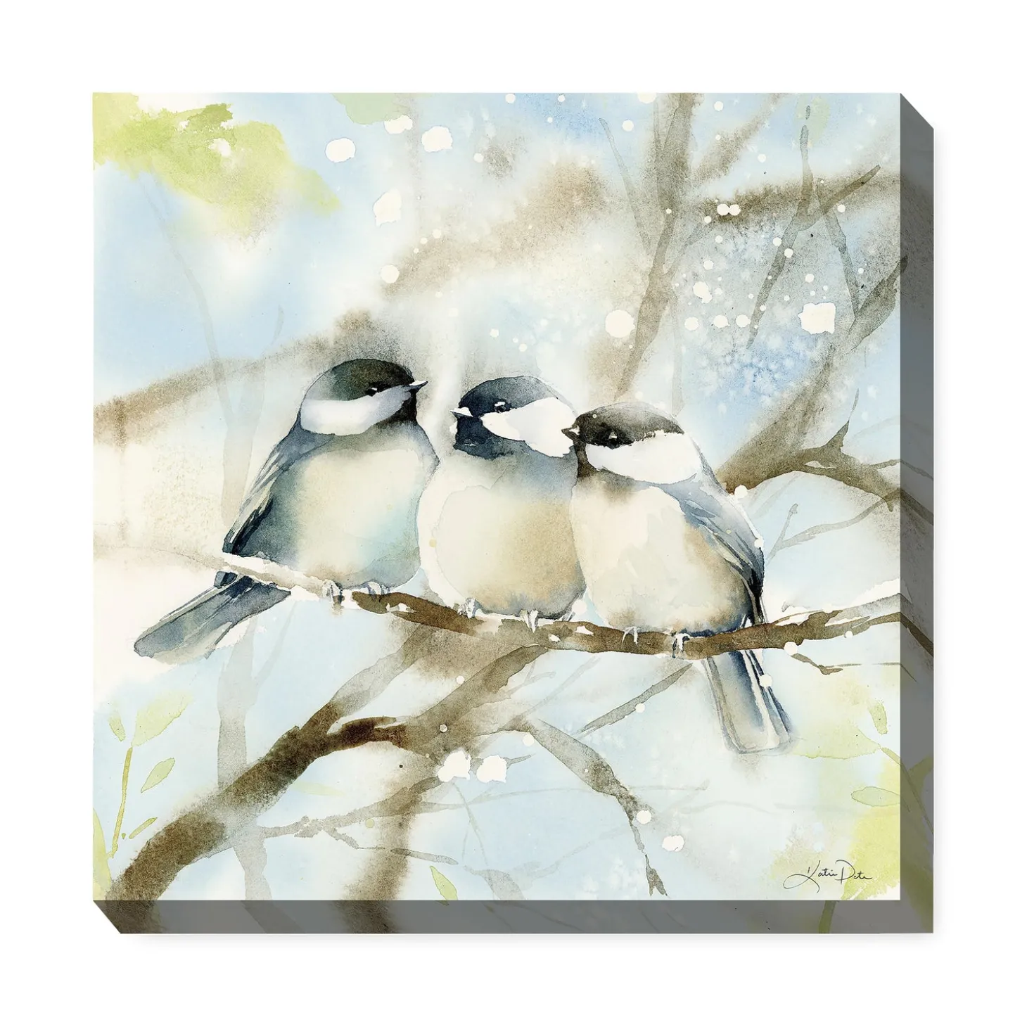 Outdoor Wall Art | Wall Art>Plow & Hearth Cozy Chickadees Indoor/Outdoor Canvas Wall Art