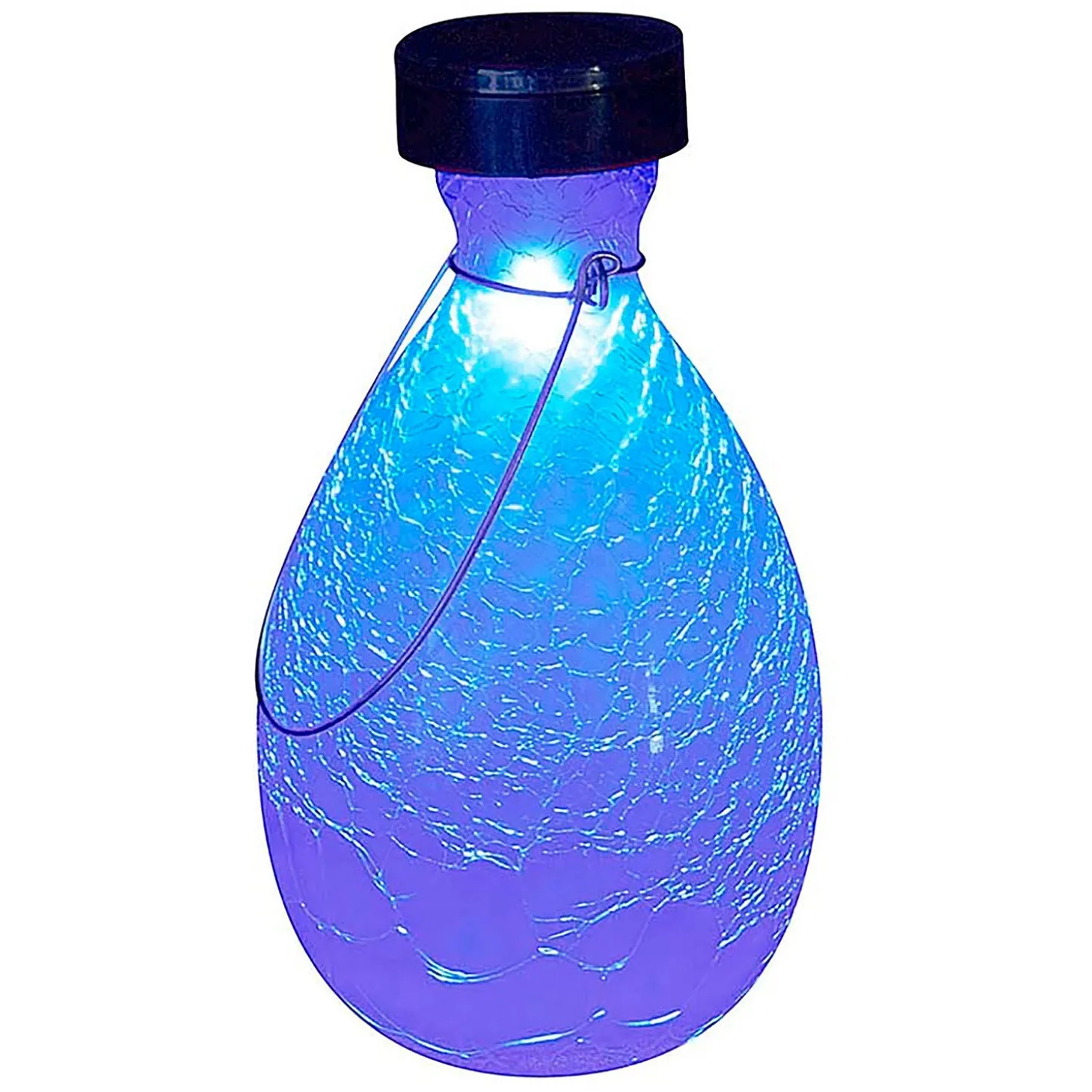 Solar Accents | Lighted Garden Decorations>Plow & Hearth Crackled Glass Teardrop Solar Lantern