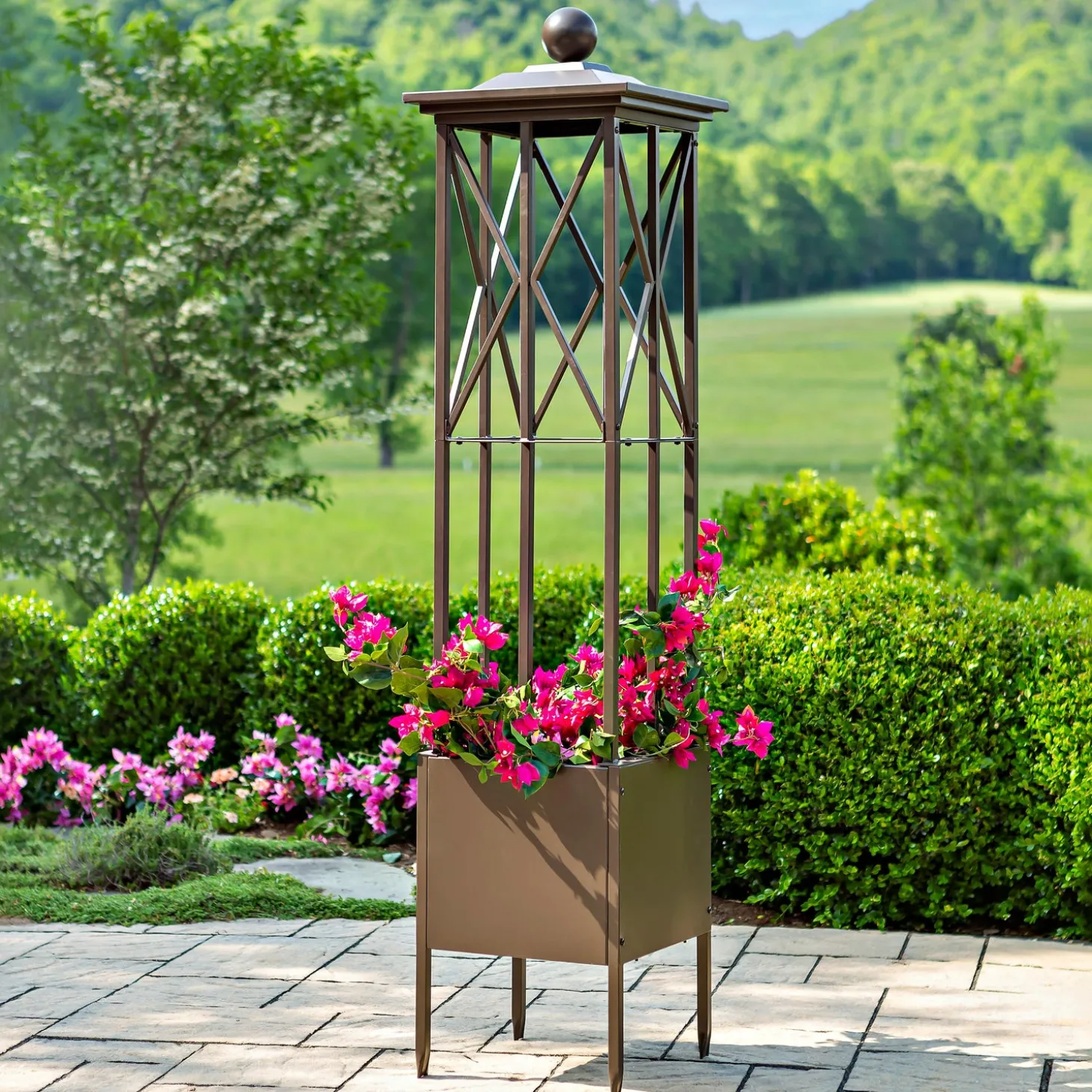 Planters & Plant Stands | Arbors & Trellises>Plow & Hearth Craftsman Obelisk with Planter