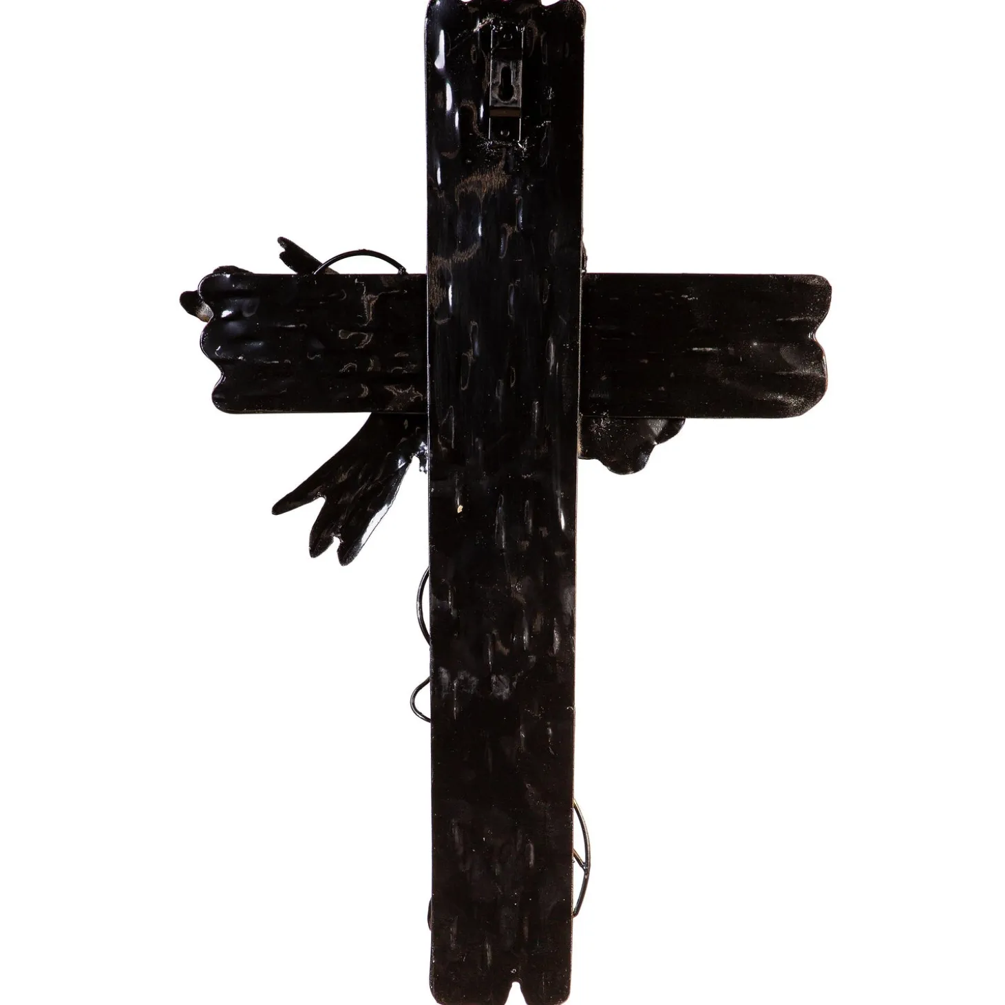 Memorial & Garden Plaques | Wall Art>Plow & Hearth Cross with Flowers & Hummingbird Wall Décor, 12" L x 20" H