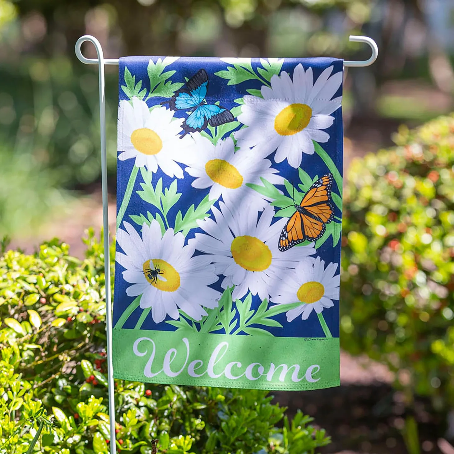 Garden Flags>Plow & Hearth Daisy Garden Suede Garden Flag