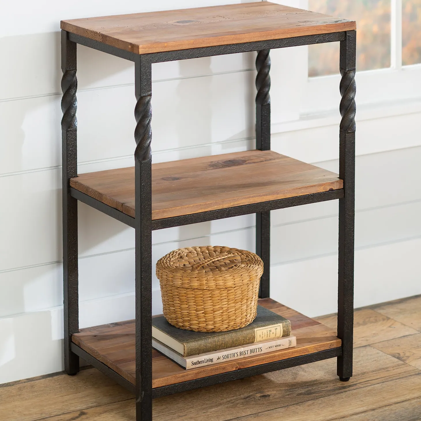 Accent Tables>Plow & Hearth Deep Creek End Table with Shelves