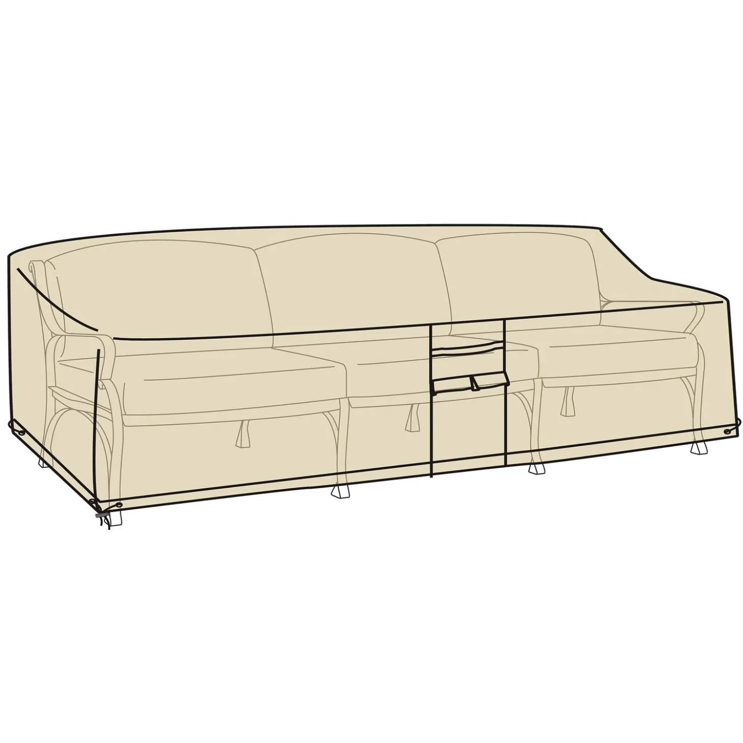 Outdoor Clean Up | Outdoor Seating Sets>Plow & Hearth Deluxe Deep Seat Sofa Cover Tan