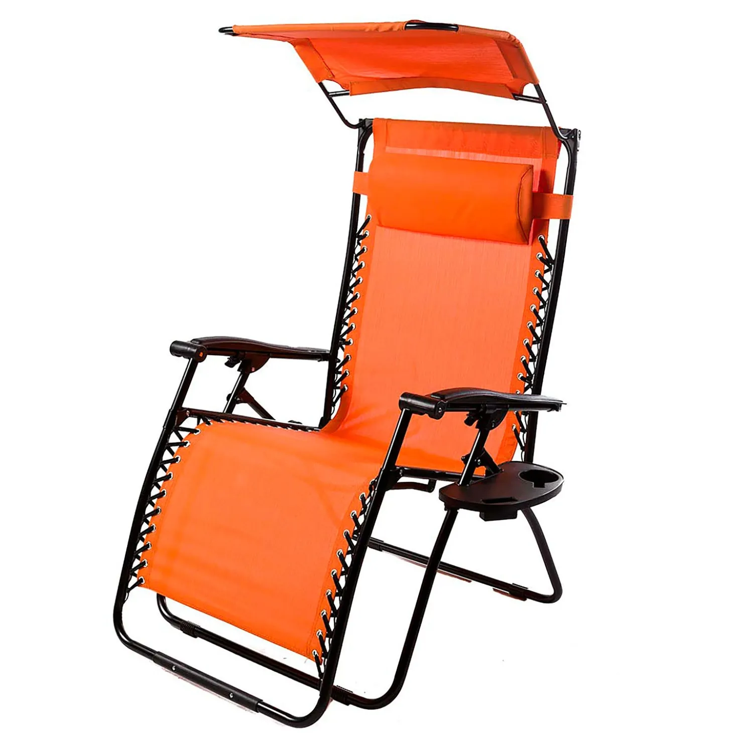 Chairs & Rockers | Rockers & Gliders>Plow & Hearth Deluxe Zero Gravity Chair With Awning, Table And Drink Holder