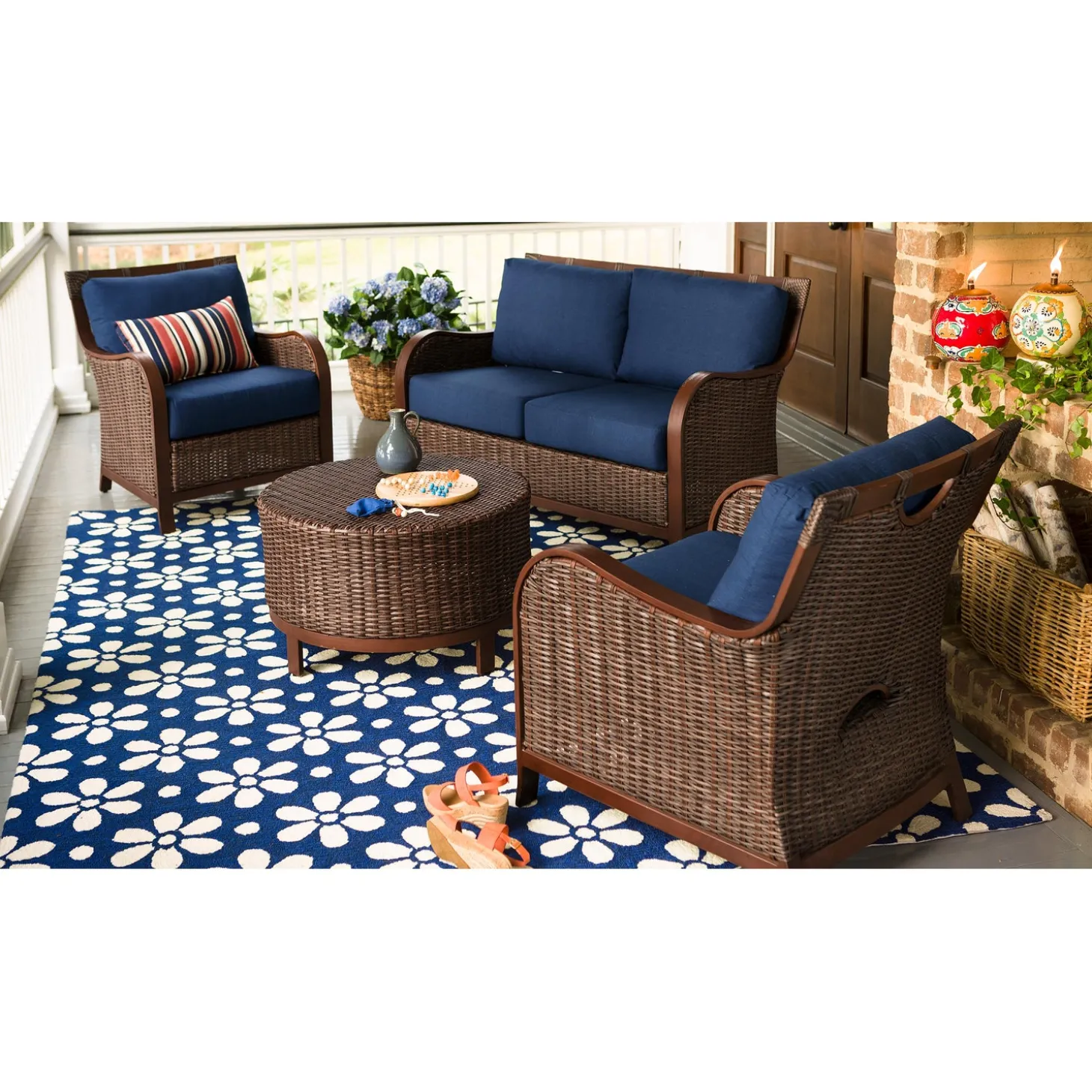 Area Rugs>Plow & Hearth Desmond Summer Splendor Polyester Rug, 2' x 8' Runner