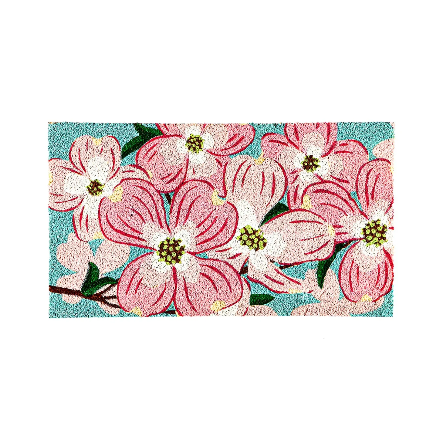 Coir Mats>Plow & Hearth Dogwood Blossoms Coir Mat