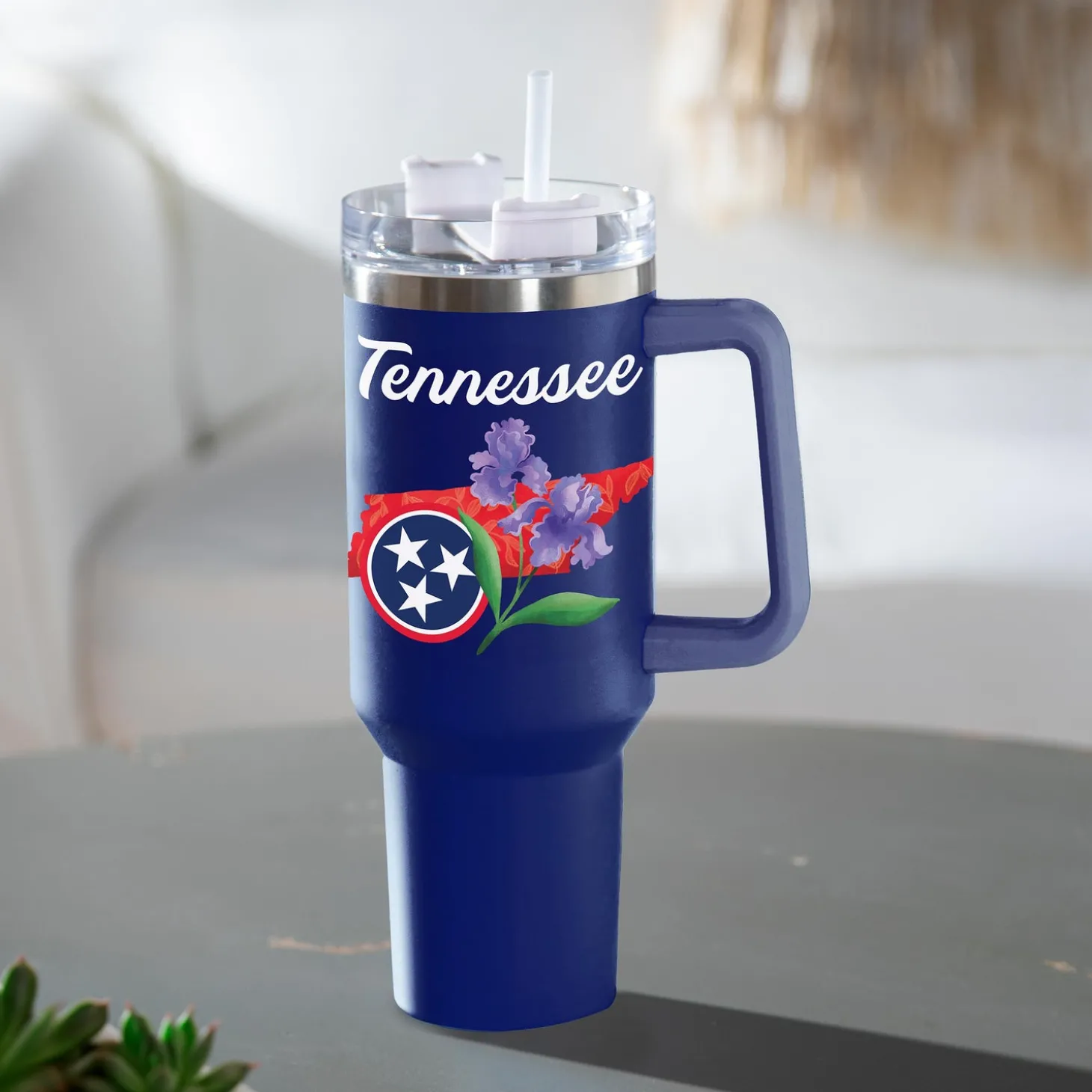 Travel Cups>Plow & Hearth Double Wall Stainless Steel Canyon Cup w/ Straw, 40oz, Gift Box