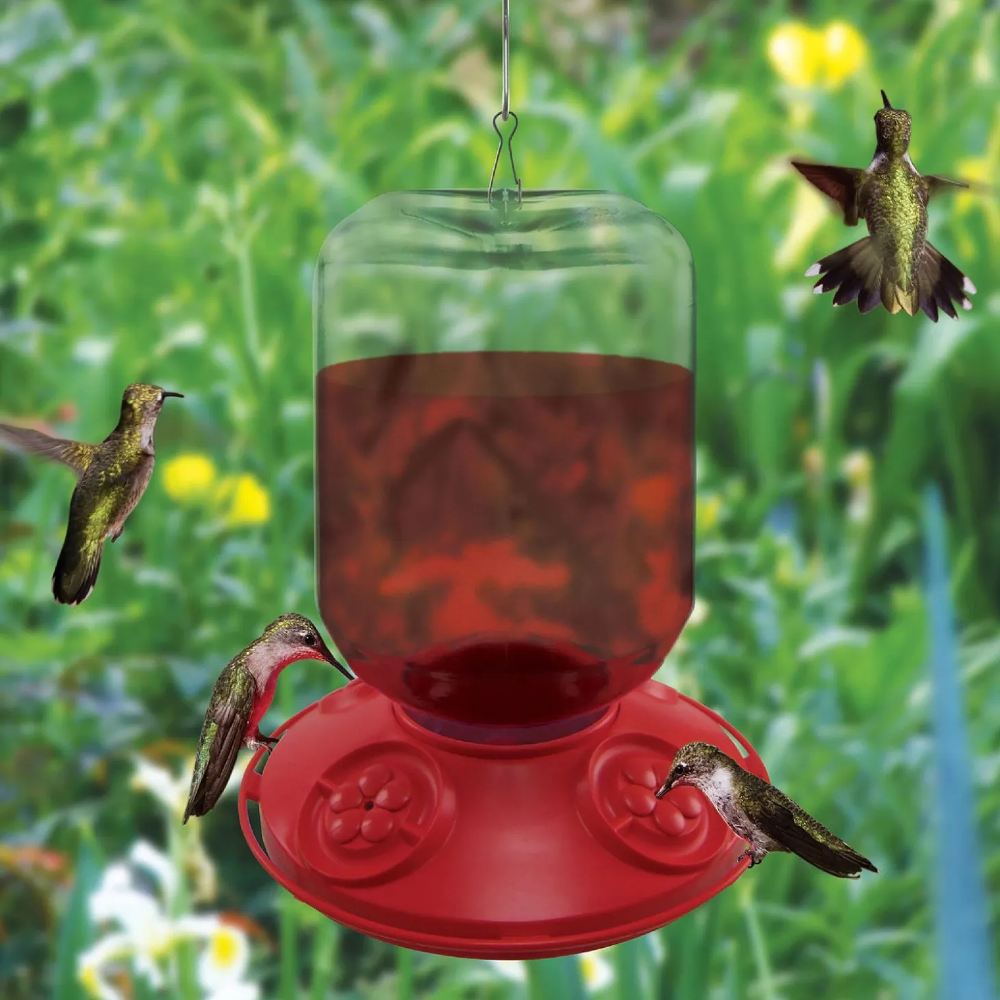 Hummingbird Feeders>Plow & Hearth Dr. JB's 48-Ounce Switchable Size Hummingbird Feeder