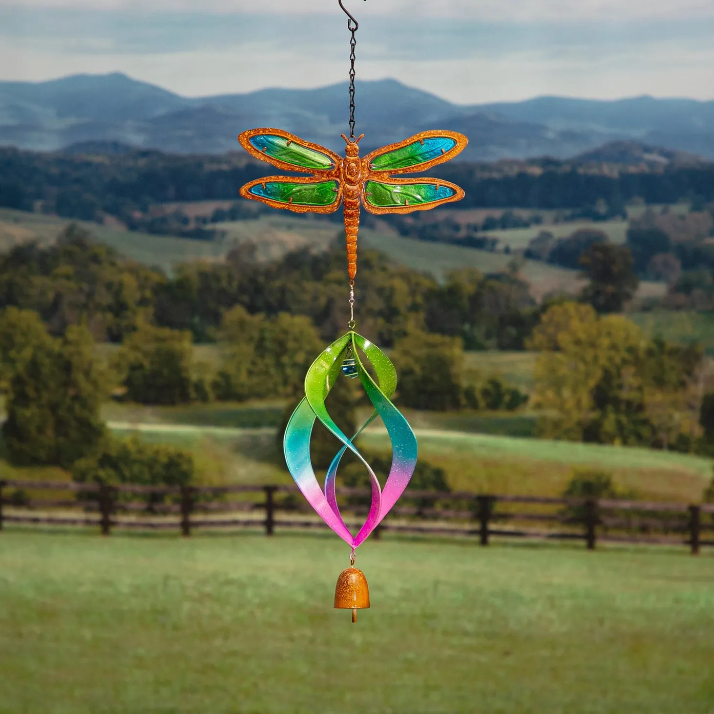 Wind Chimes & Mobiles>Plow & Hearth Dragonfly Spinning Hanging Décor