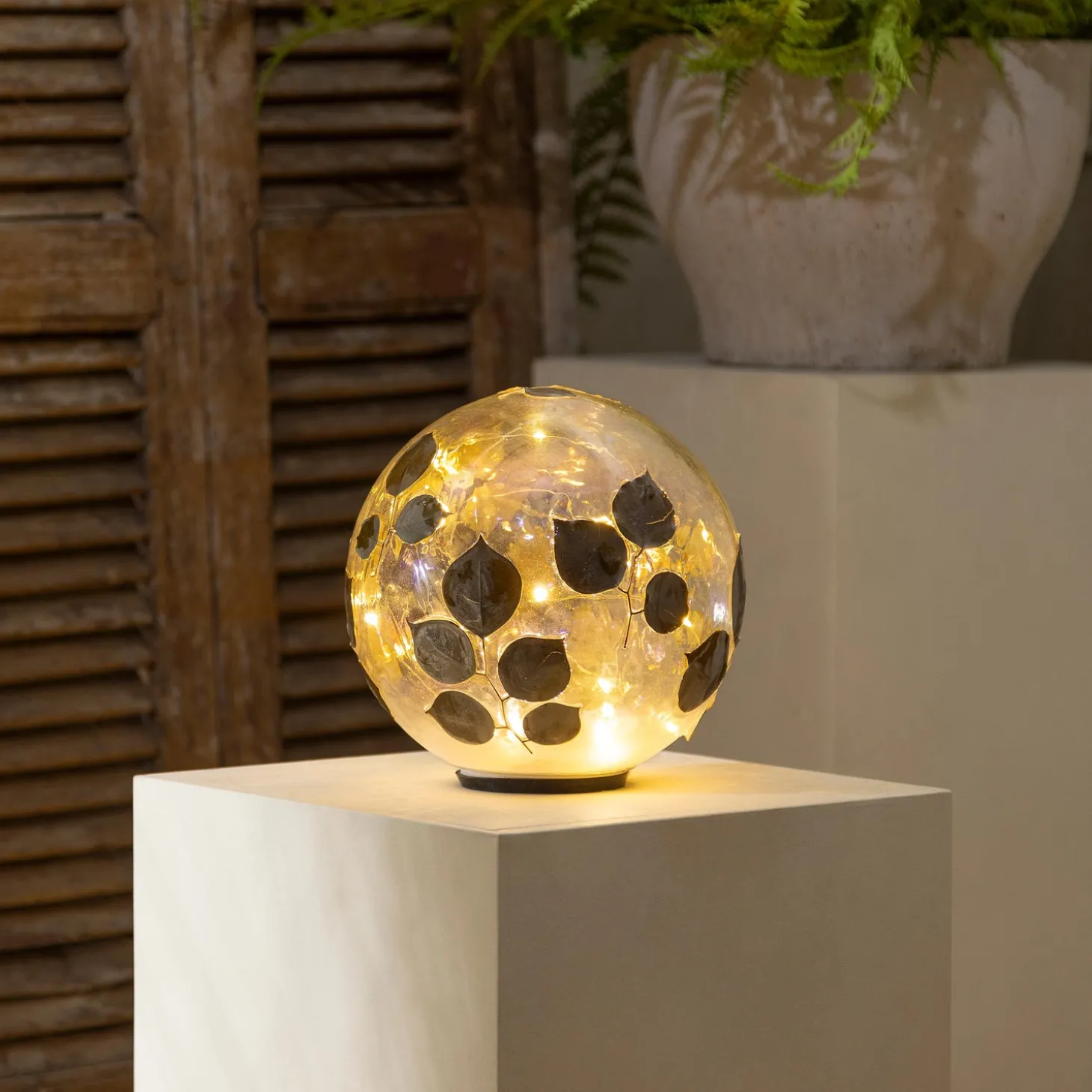 Gazing Balls>Plow & Hearth Dried Eucalyptus LED Gazing Ball, 8"H