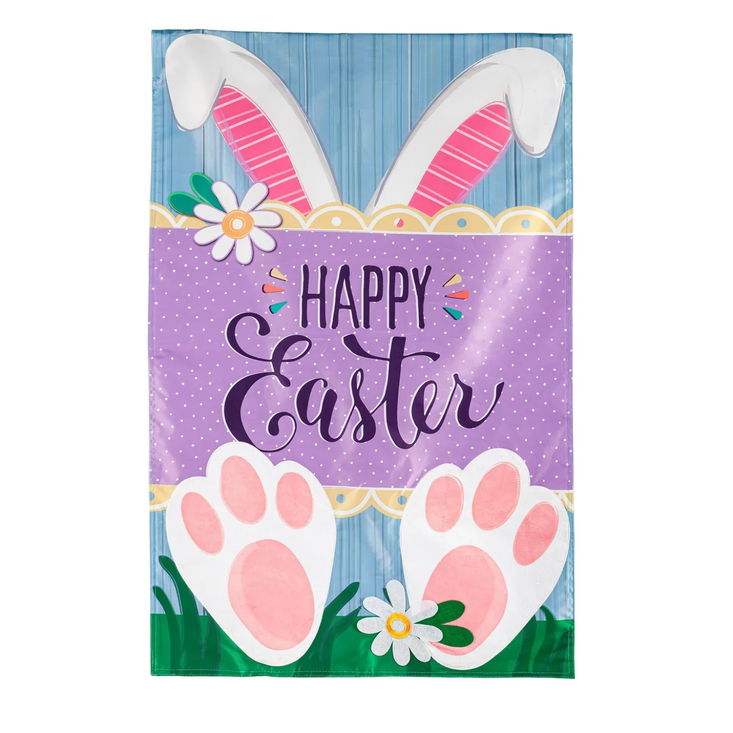 House & Estate Flags>Plow & Hearth Easter Bunny Applique Garden Flag