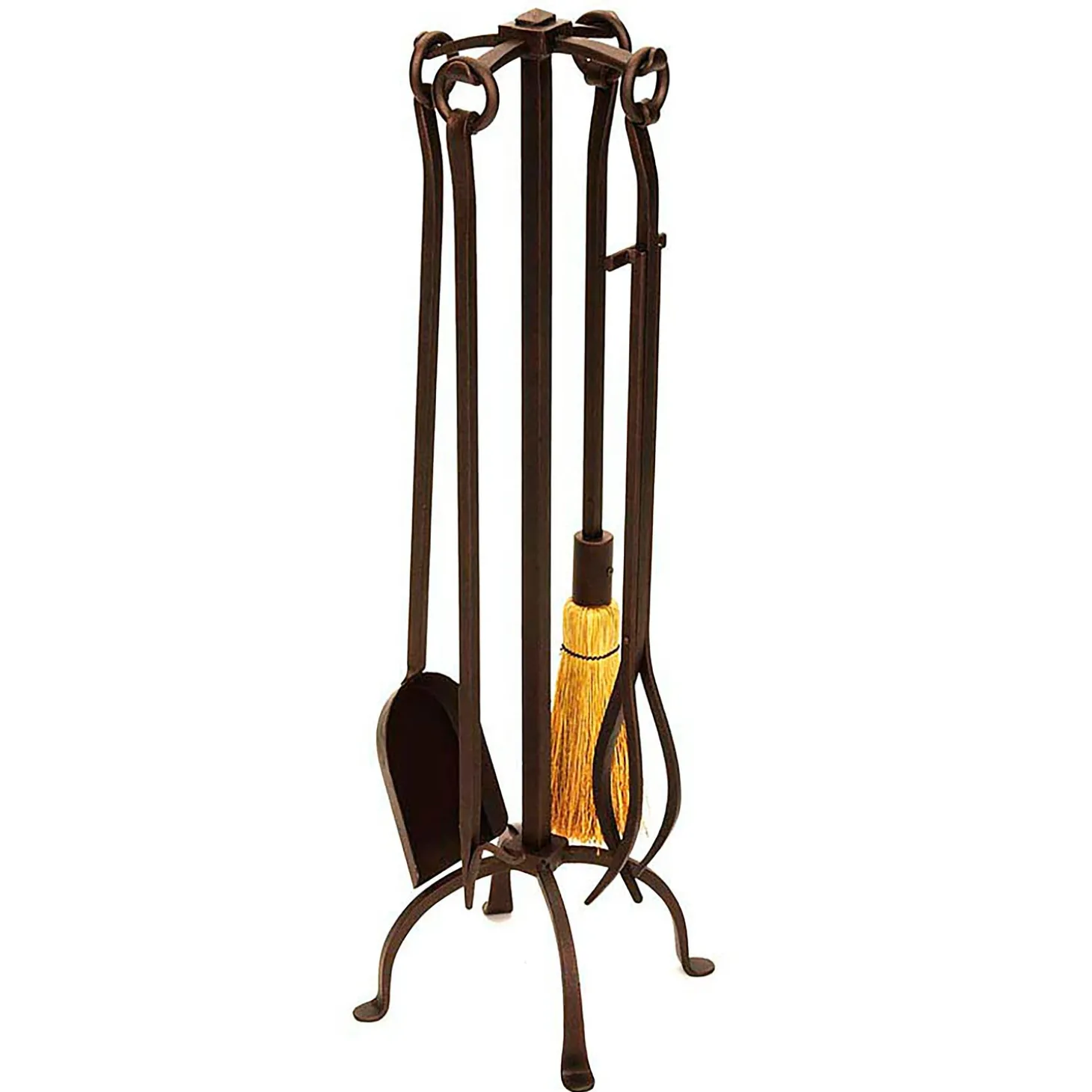 Fireplace Tool Sets>Plow & Hearth English Country 4-Piece Fireplace Tool Set In Finish Bronze