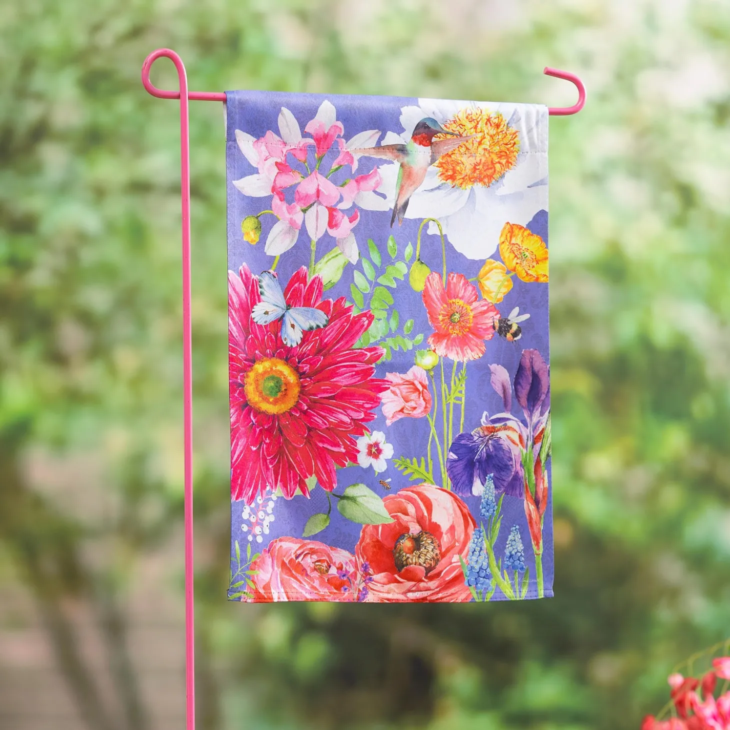 Garden Flags>Plow & Hearth English Garden Suede Garden Flag