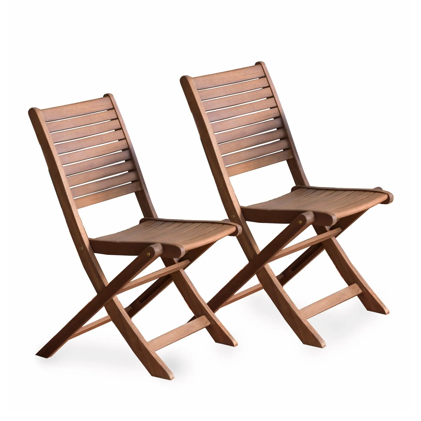 Chairs & Rockers | Rockers & Gliders>Plow & Hearth Eucalyptus Folding Bistro Chairs, Set of 2