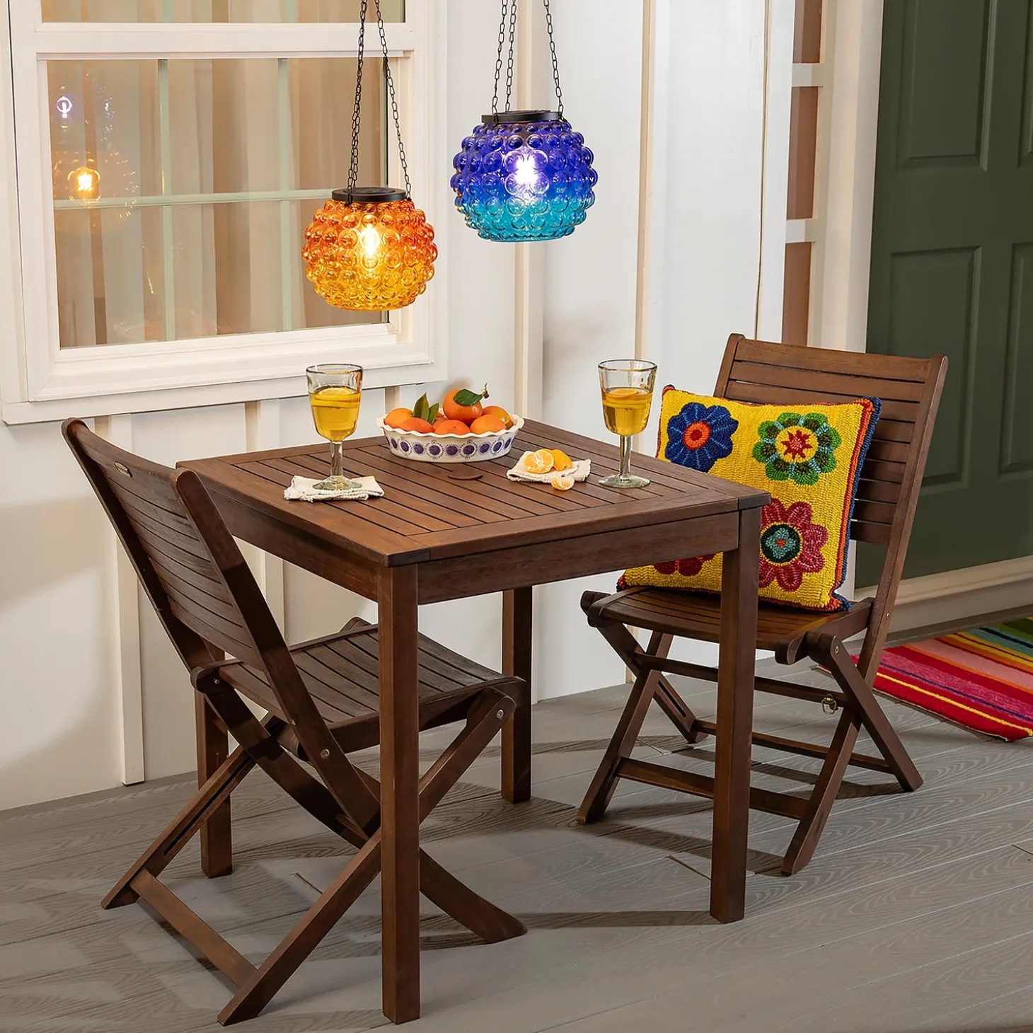 Outdoor Dining Sets>Plow & Hearth Eucalyptus Wood Outdoor Square Bistro Table