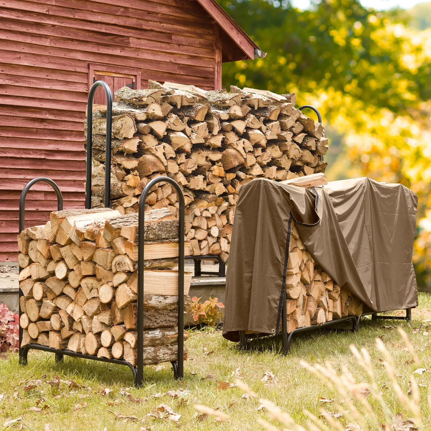 Outdoor Clean Up | Wood Storage & Wood Racks>Plow & Hearth Extra-Large USA-Made Heavy-Duty Steel Log Rack