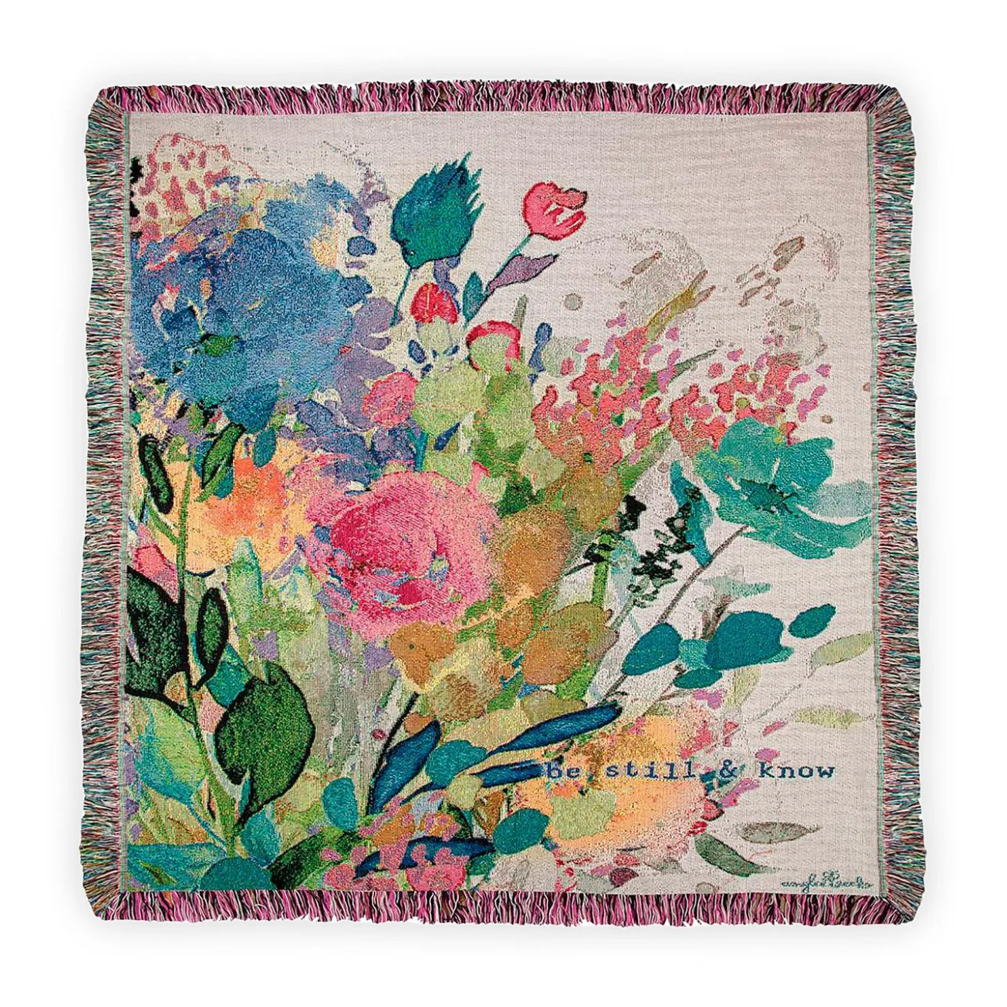 Throws & Blankets>Plow & Hearth Extravagant Love Floral Tapestry Throw