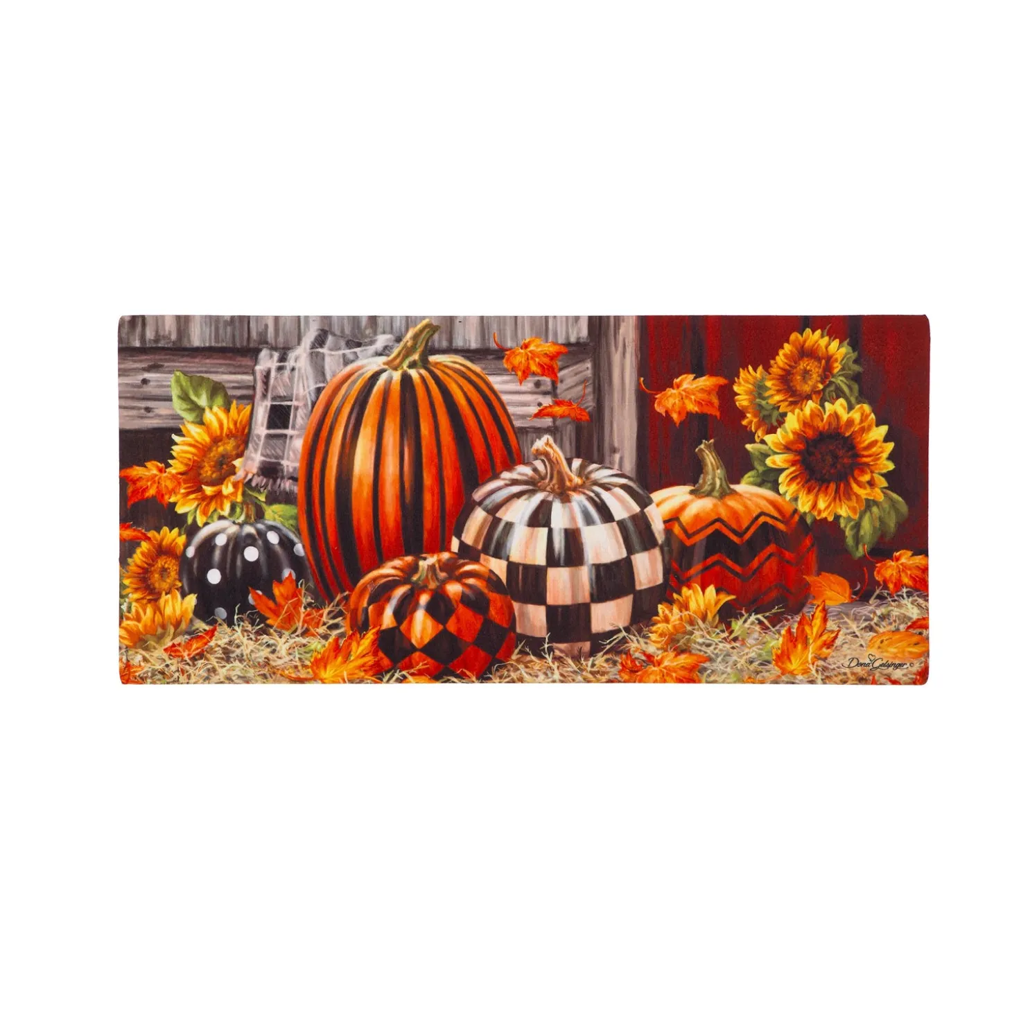 Interchangeable Mats>Plow & Hearth Fall Harvest Pumpkins Sassafras Switch Mat