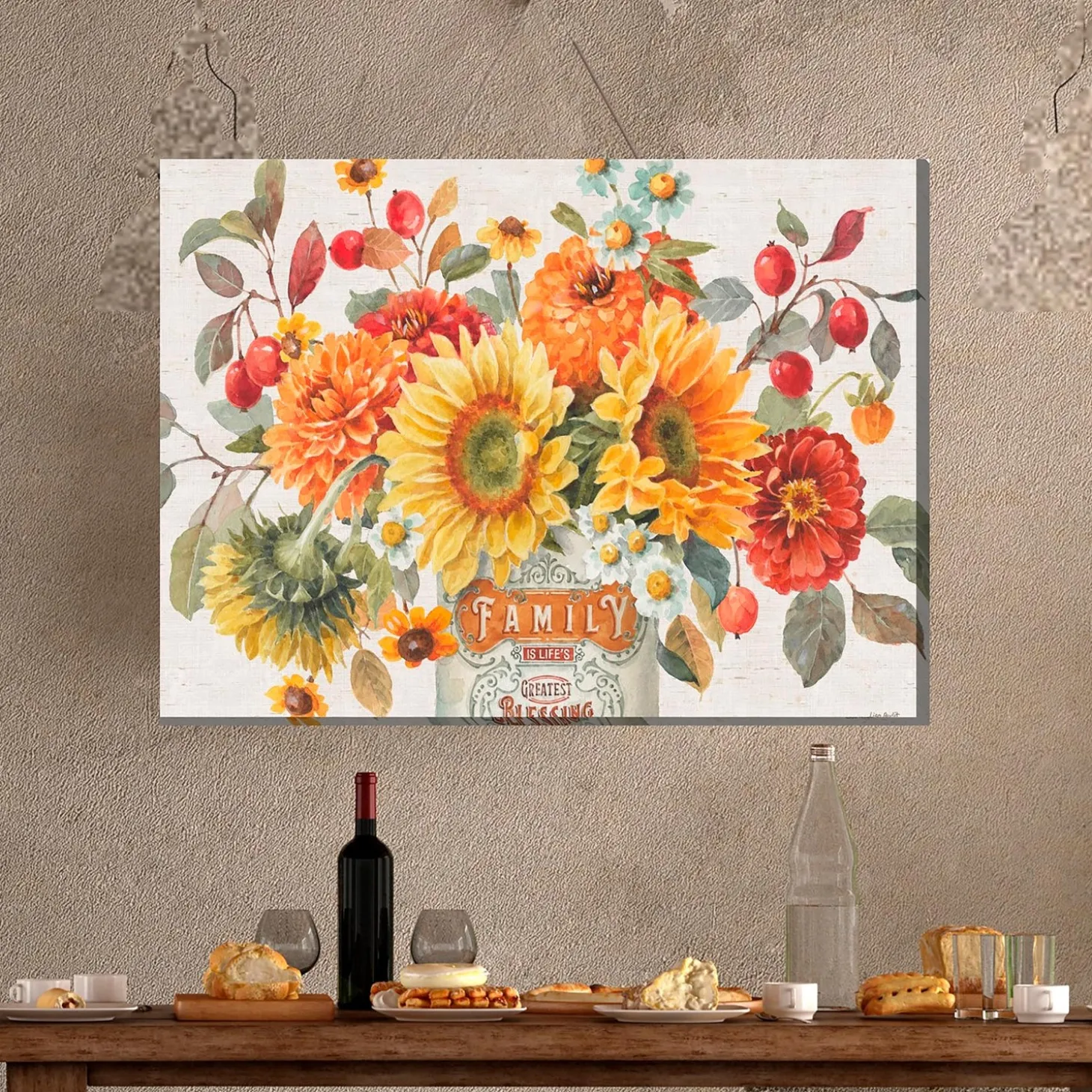 Outdoor Wall Art | Wall Art>Plow & Hearth Family Blessings Indoor/Outdoor Canvas Wall Art