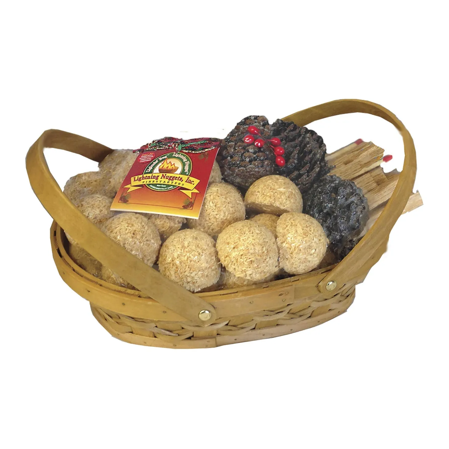 Fire Starters & Fatwood>Plow & Hearth Fire Starter Gift Set in Picnic Basket