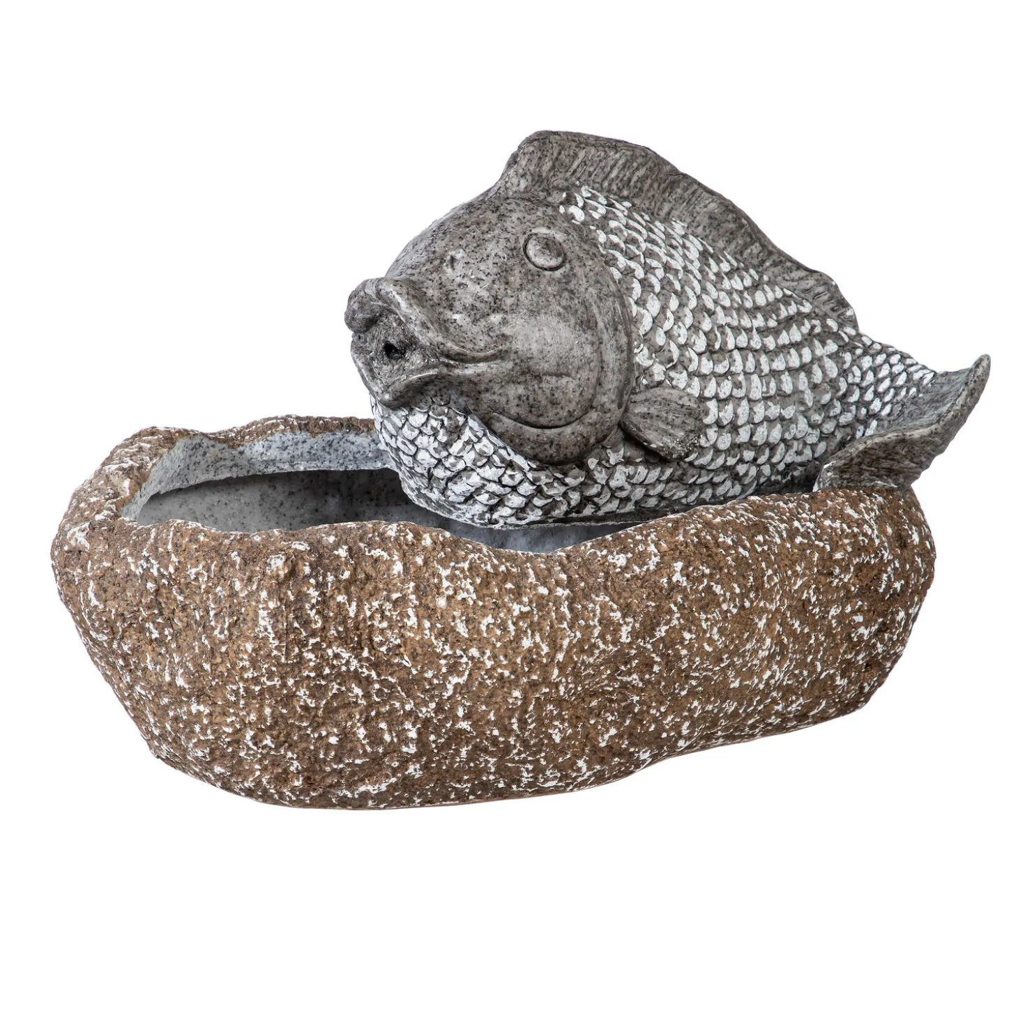 Outdoor Fountains>Plow & Hearth Fish on Rock Fountain