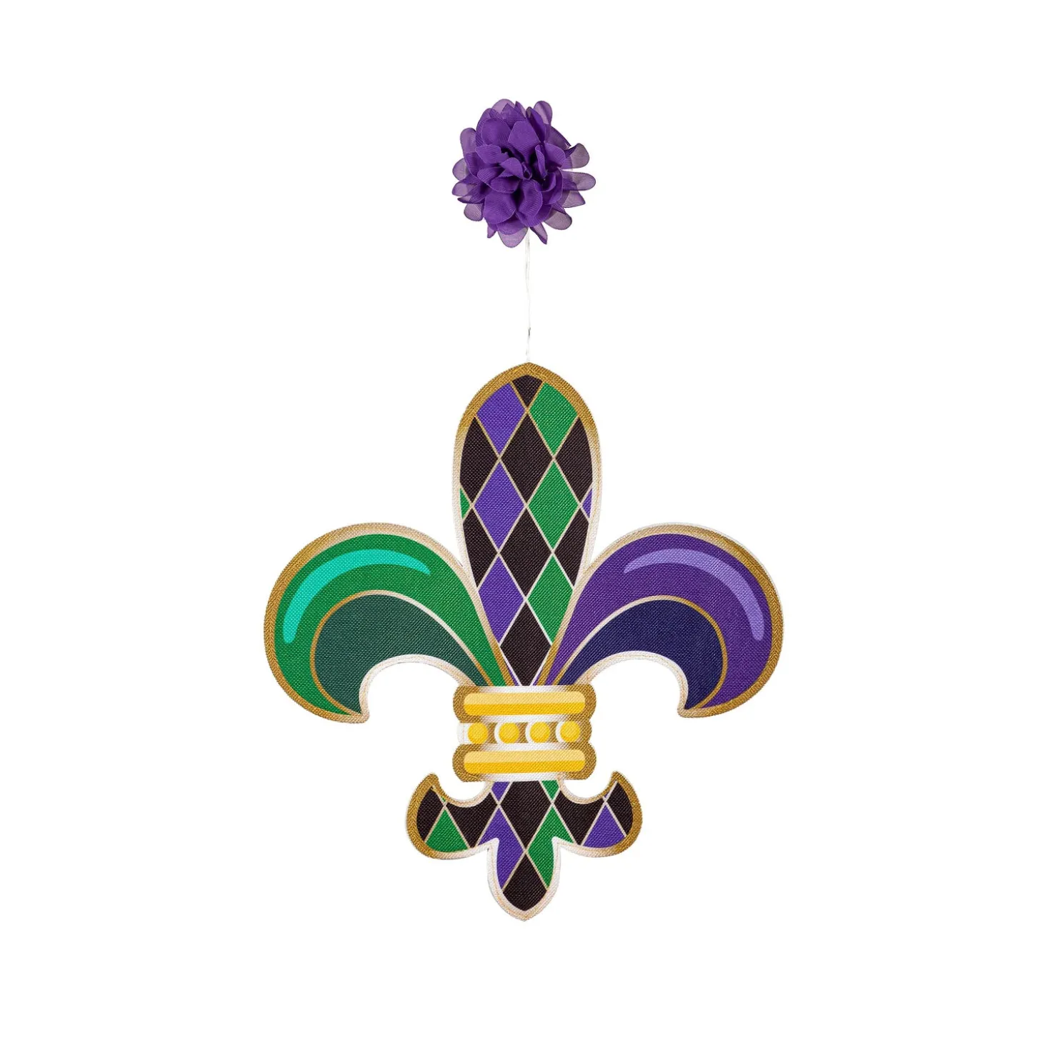 Fabric Door Hangers>Plow & Hearth Fleur de Lis LED Window Décor