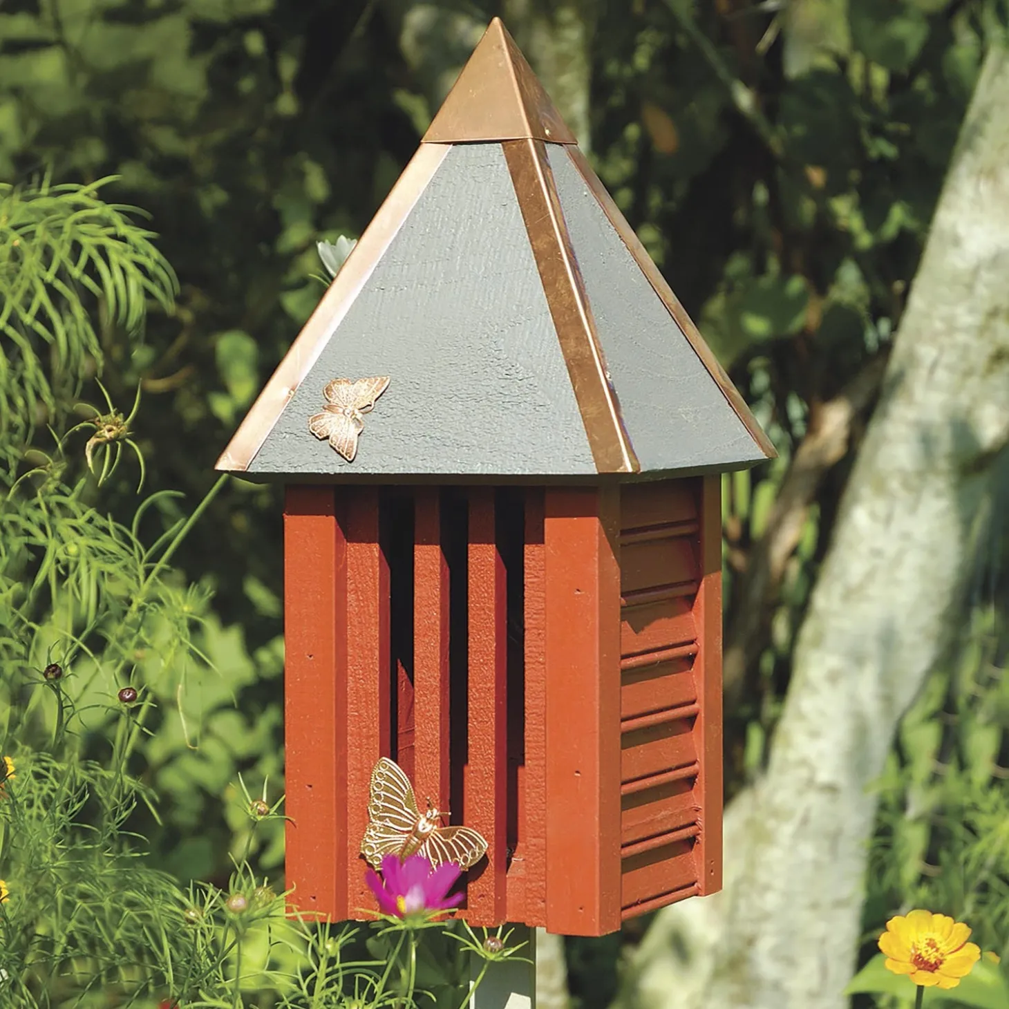 Wildlife Housing>Plow & Hearth Flutterbye Cypress and Copper Butterfly House