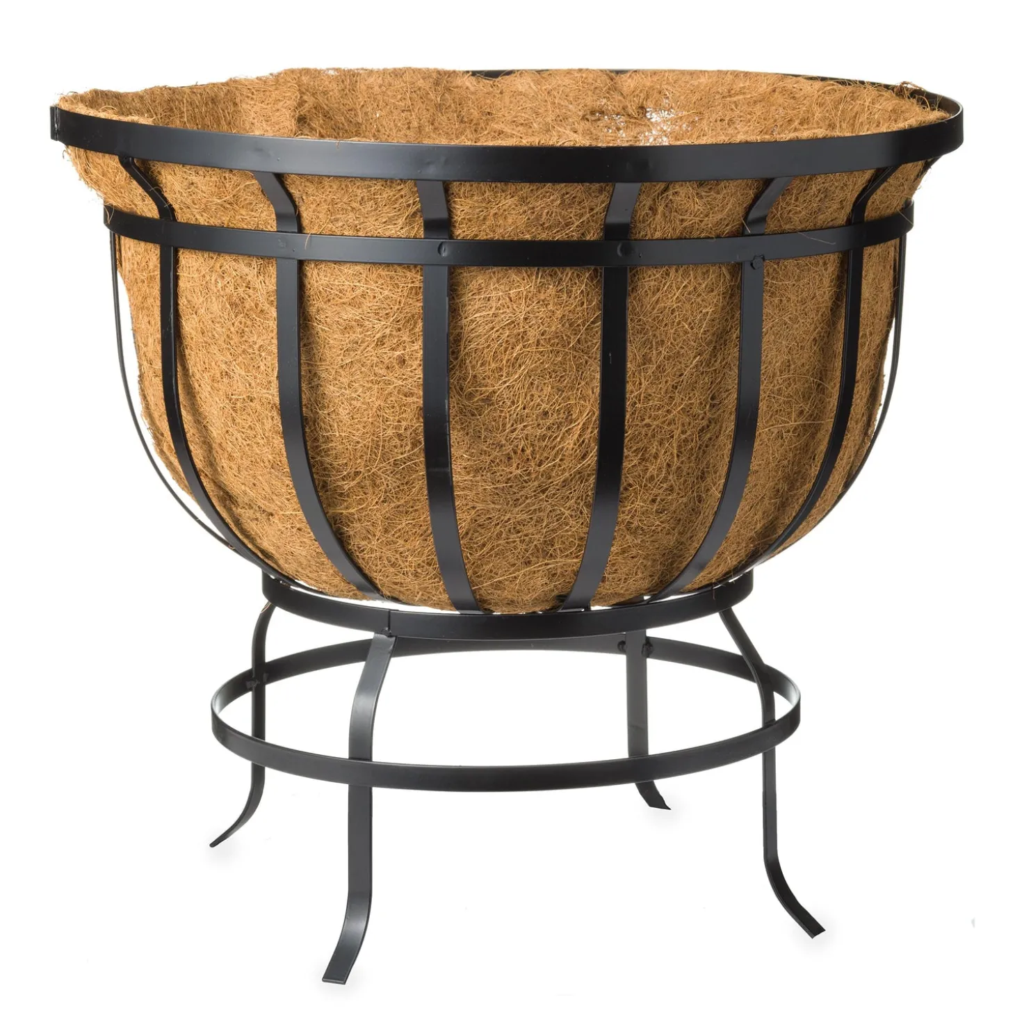 Planters & Plant Stands>Plow & Hearth Footed Metal Basket Planter with Coco Liner