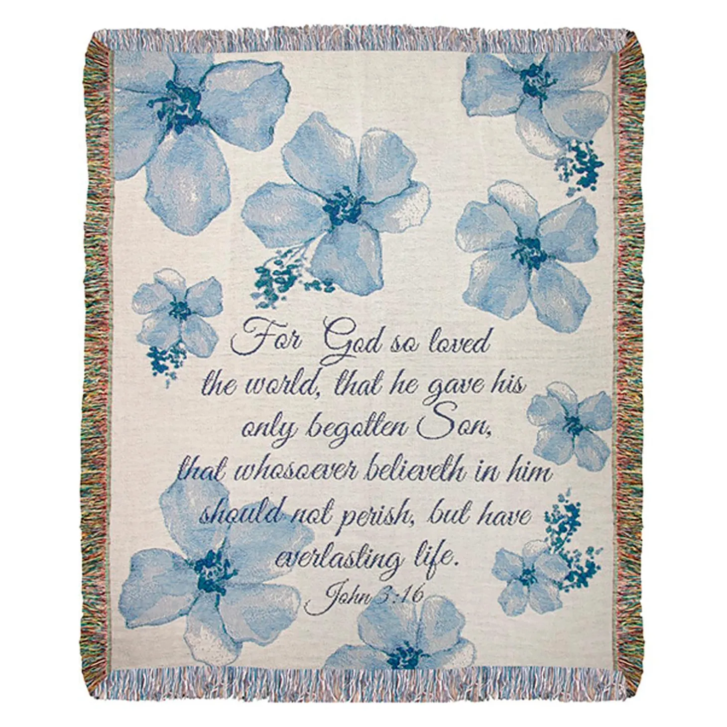 Throws & Blankets>Plow & Hearth For God So Loved the World Tapestry Throw