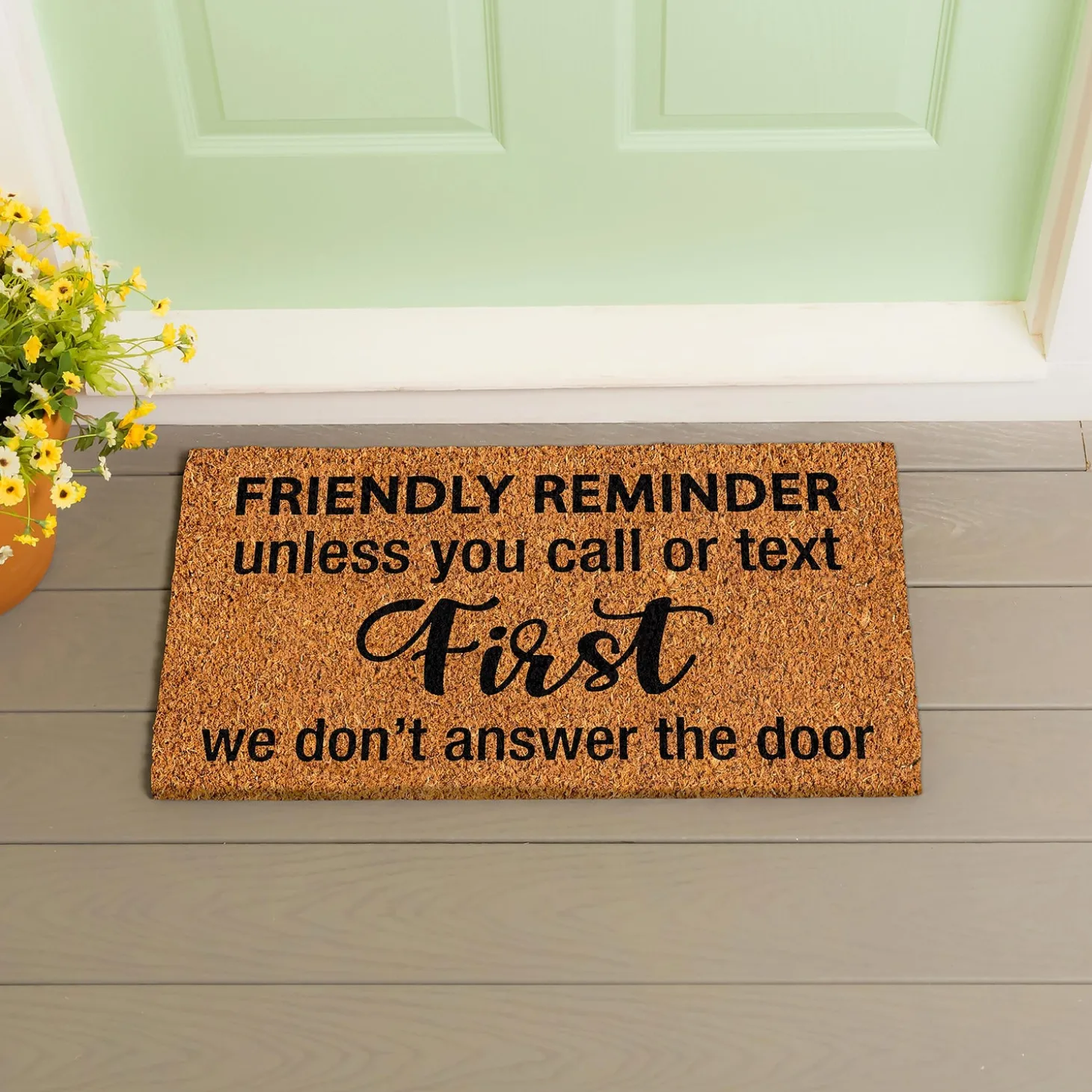 Coir Mats>Plow & Hearth Friendly reminder Coir Mat