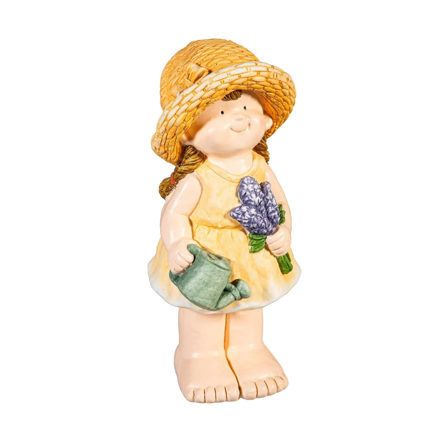 Garden Statues>Plow & Hearth Garden Girl With Purple Flower Statue, 16"H