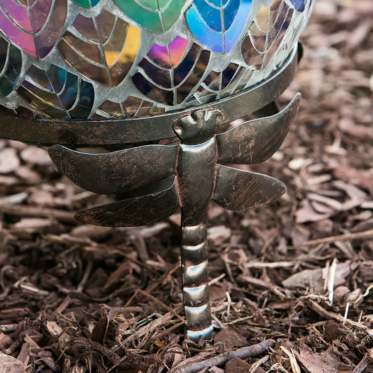 Gazing Balls>Plow & Hearth Gazing Ball Hardware Stand, Dragonfly Adorned