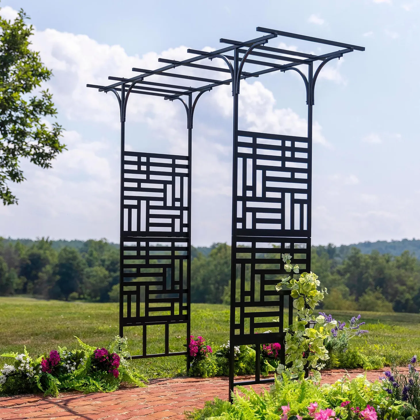 Arbors & Trellises>Plow & Hearth Geometric Pagoda Arbor