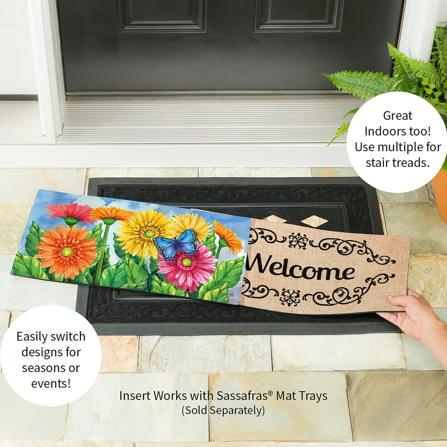 Interchangeable Mats>Plow & Hearth Gerbera Daisies Sassafras Switch Mat