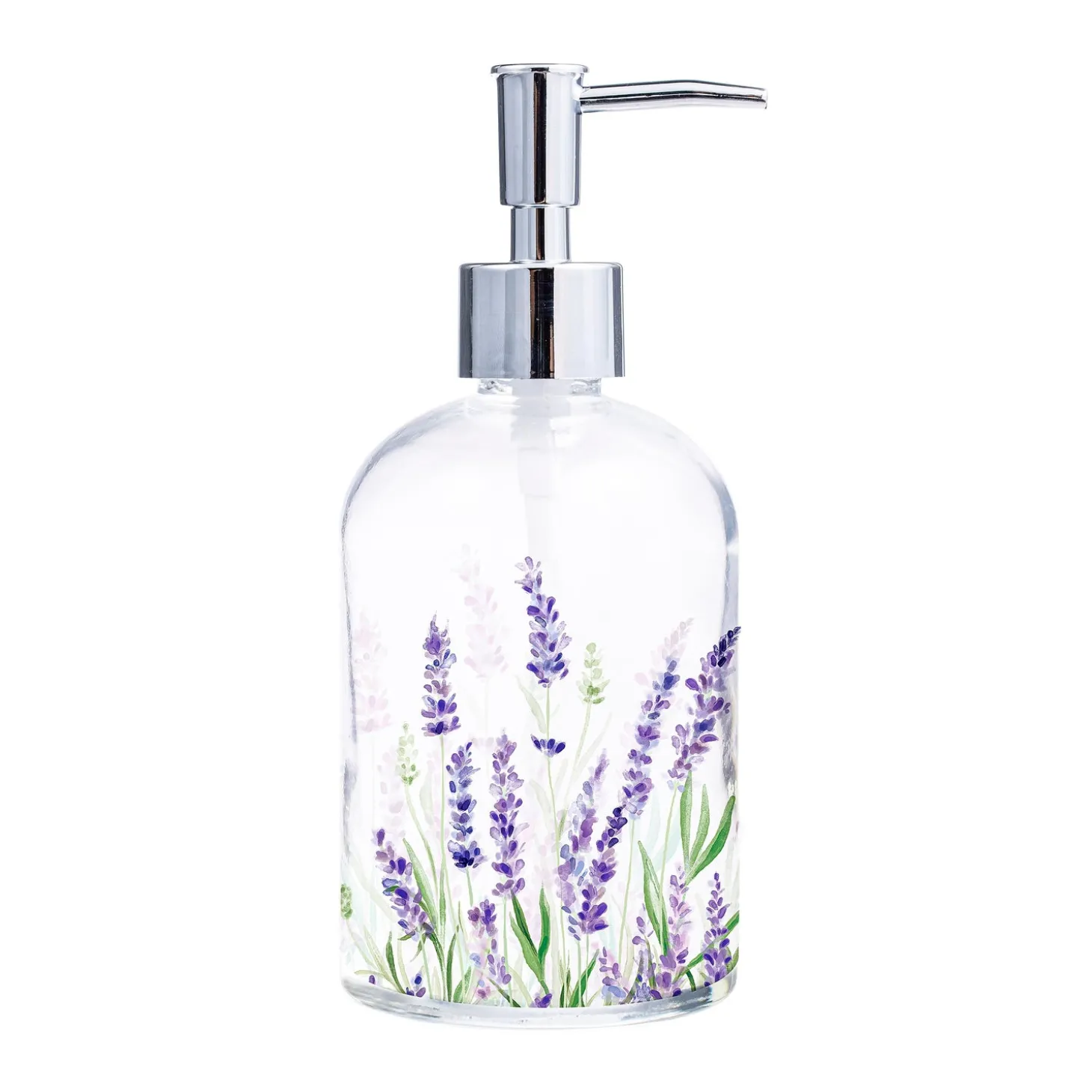 Cleaning Supplies>Plow & Hearth Glass Soap Dispenser, Lavender Fields