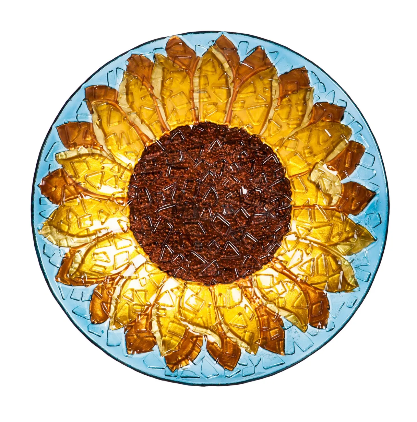 Birdbaths>Plow & Hearth Glass Sunflower Birdbath Basin