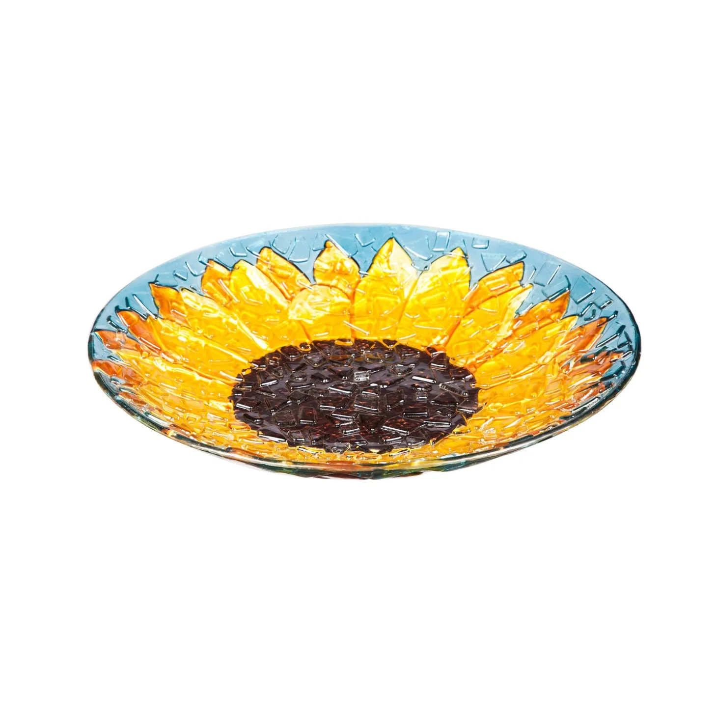 Birdbaths>Plow & Hearth Glass Sunflower Birdbath Basin