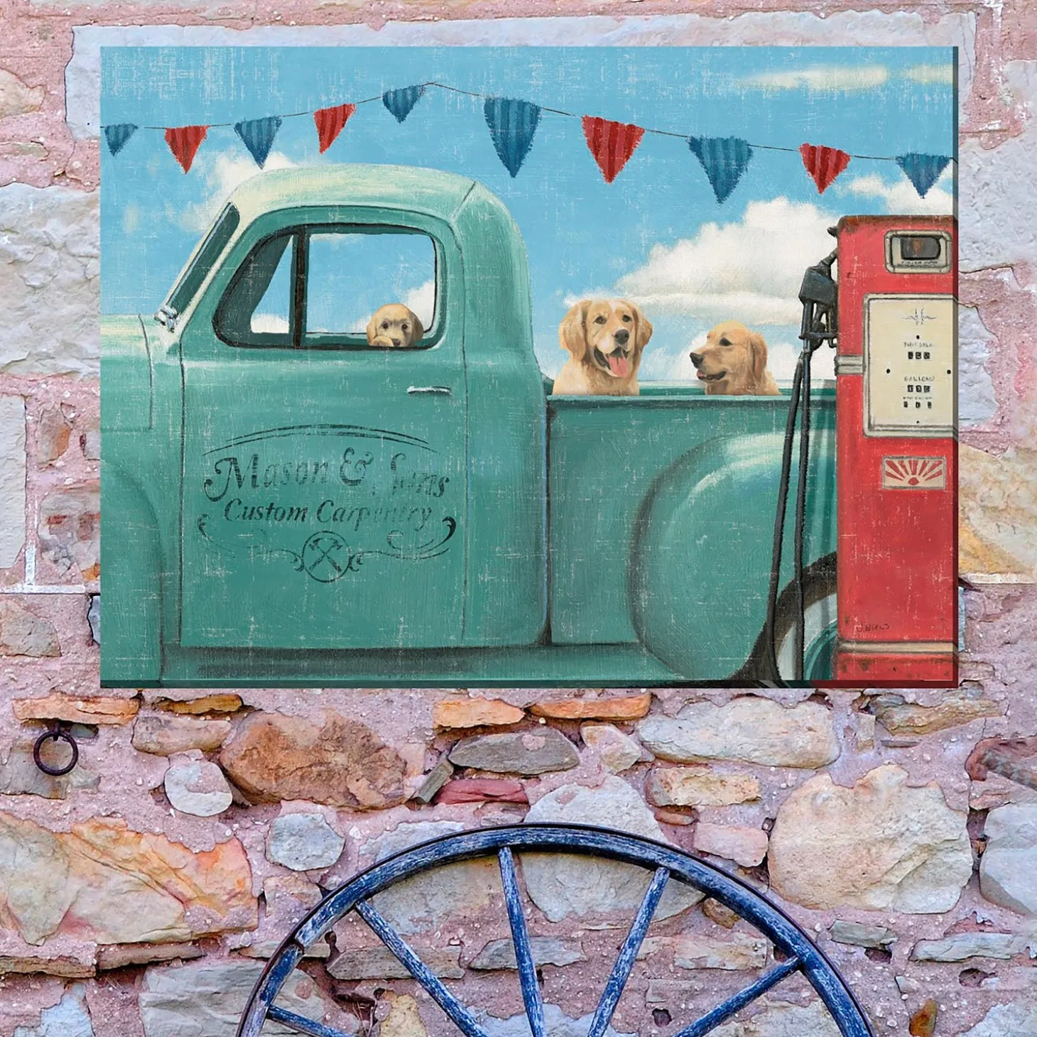 Outdoor Wall Art | Wall Art>Plow & Hearth Go For A Ride Indoor/Outdoor Canvas Wall Art
