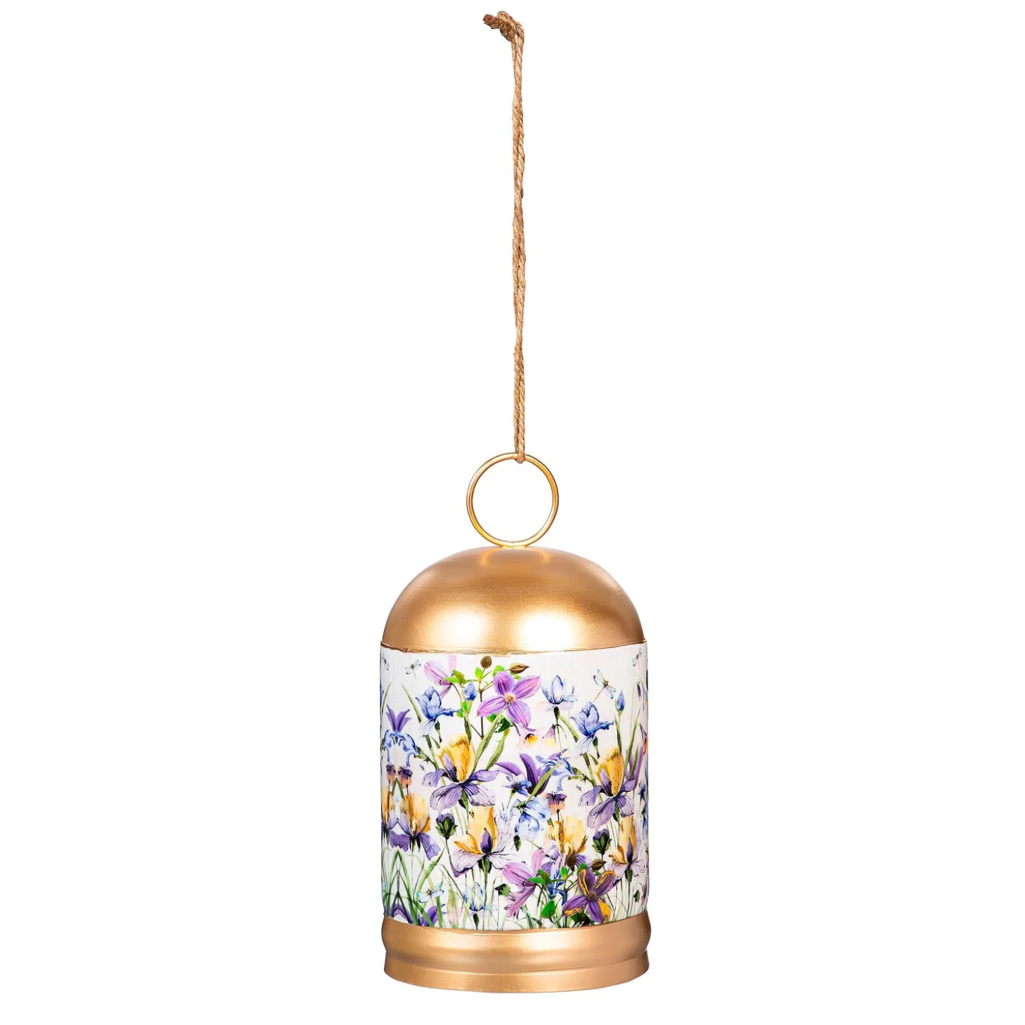 Wind Chimes & Mobiles>Plow & Hearth Golden Lilac Printed Metal Bell