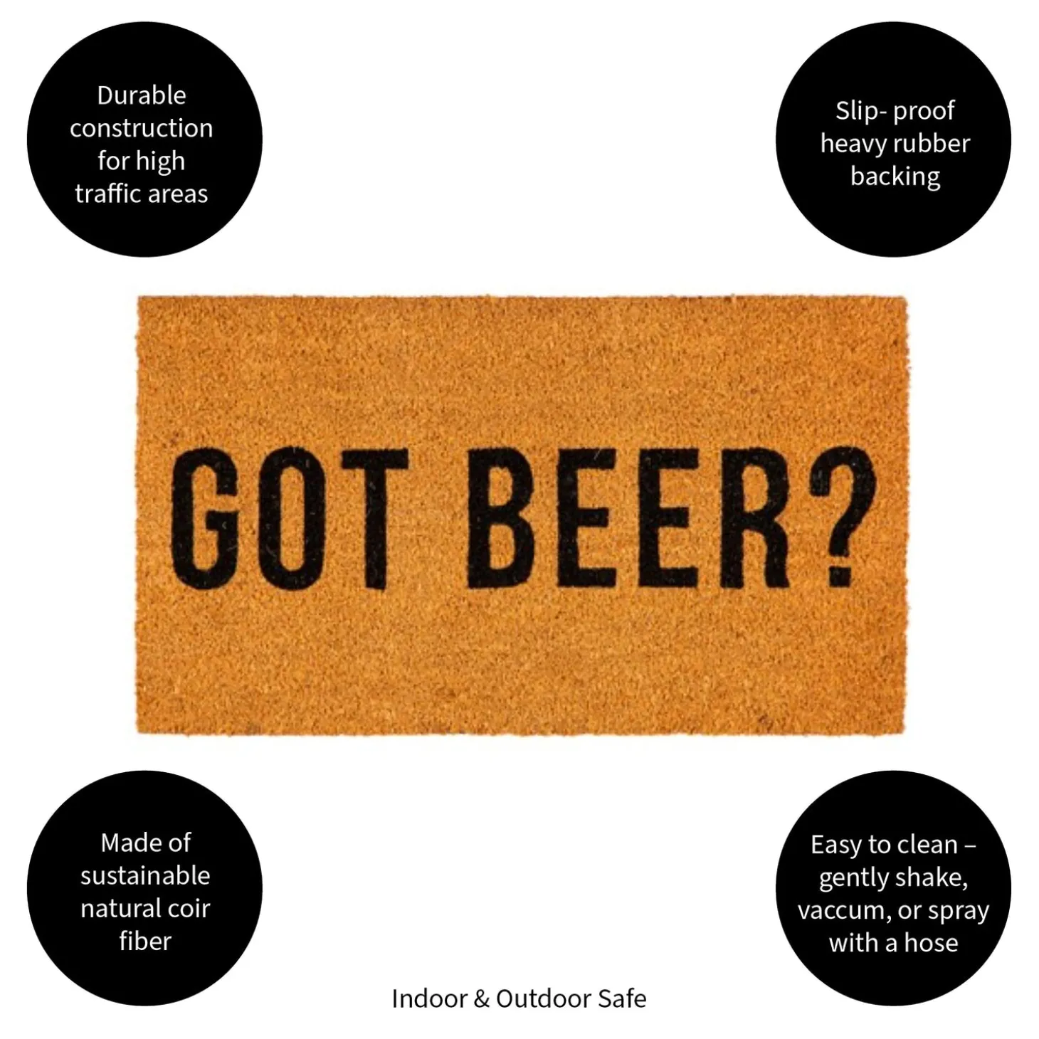 Coir Mats>Plow & Hearth Got Beer? Coir Mat