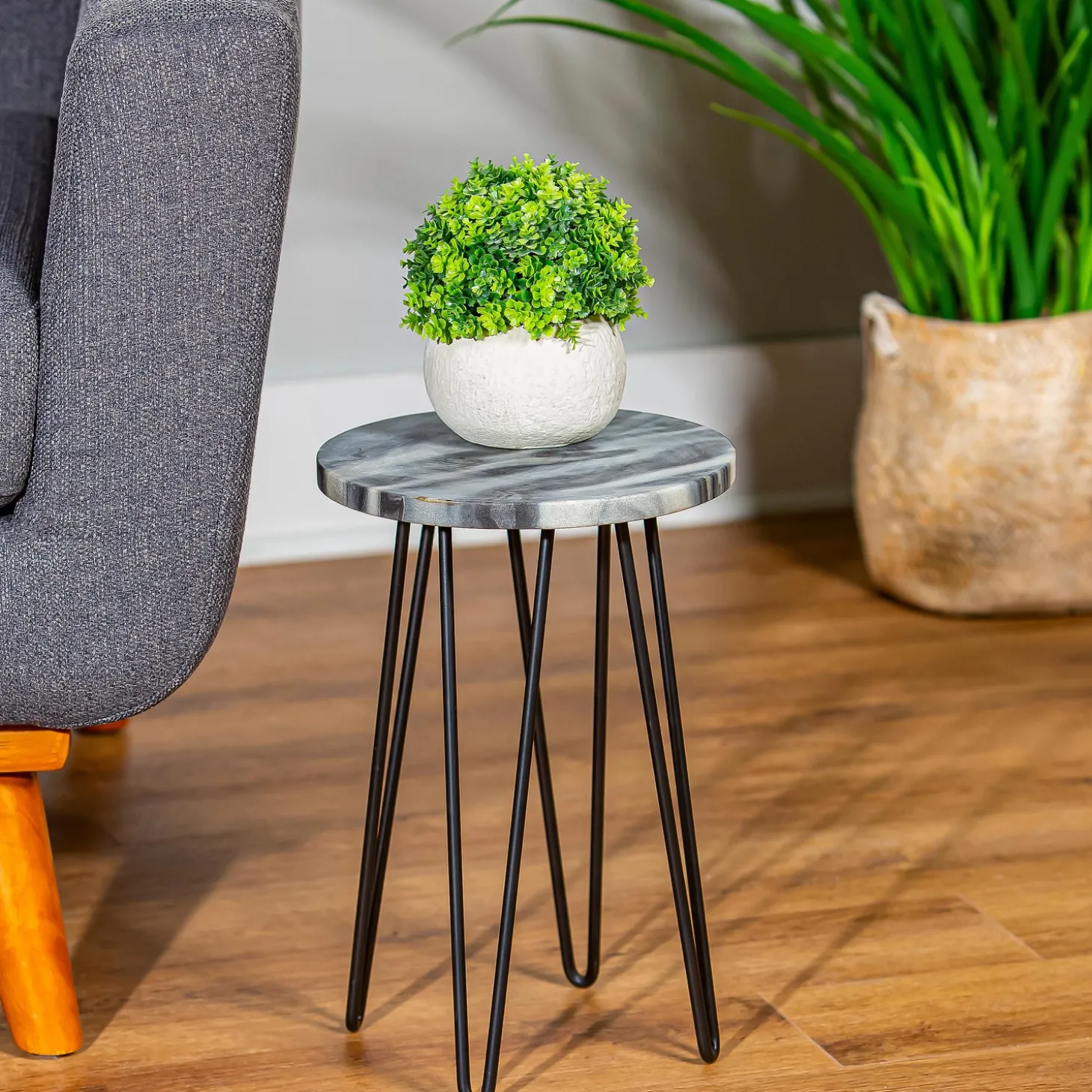 Planters & Plant Stands | Accent Tables>Plow & Hearth Granite Plant Stand with Metal Legs