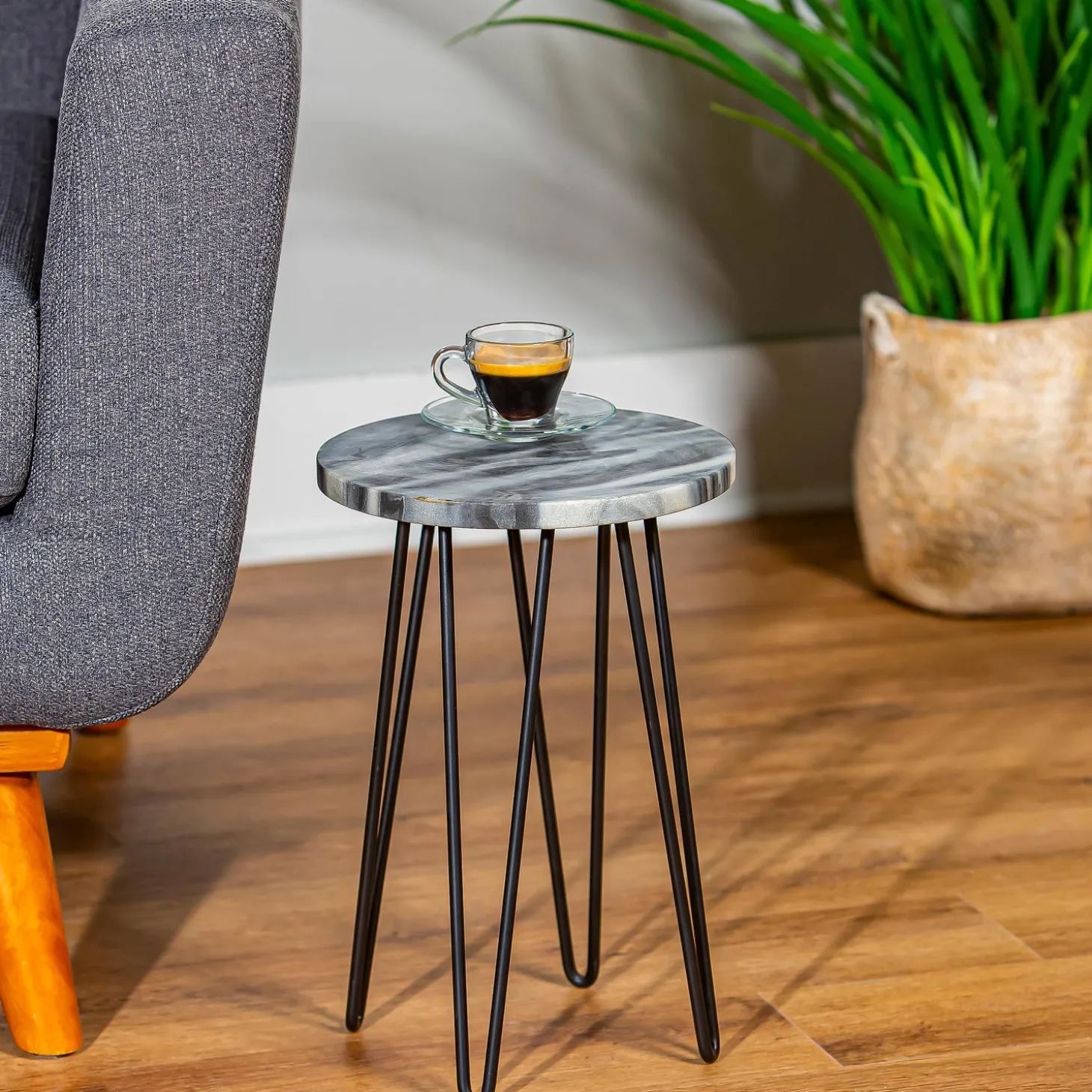 Planters & Plant Stands | Accent Tables>Plow & Hearth Granite Plant Stand with Metal Legs