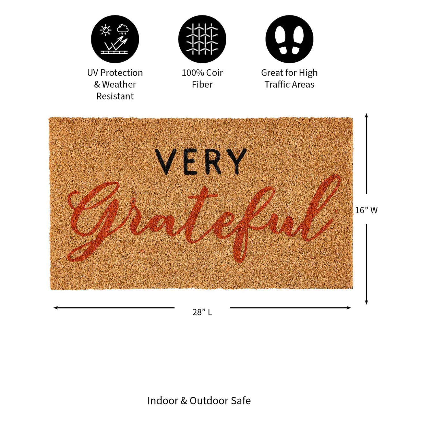 Coir Mats>Plow & Hearth Grateful Coir Mat